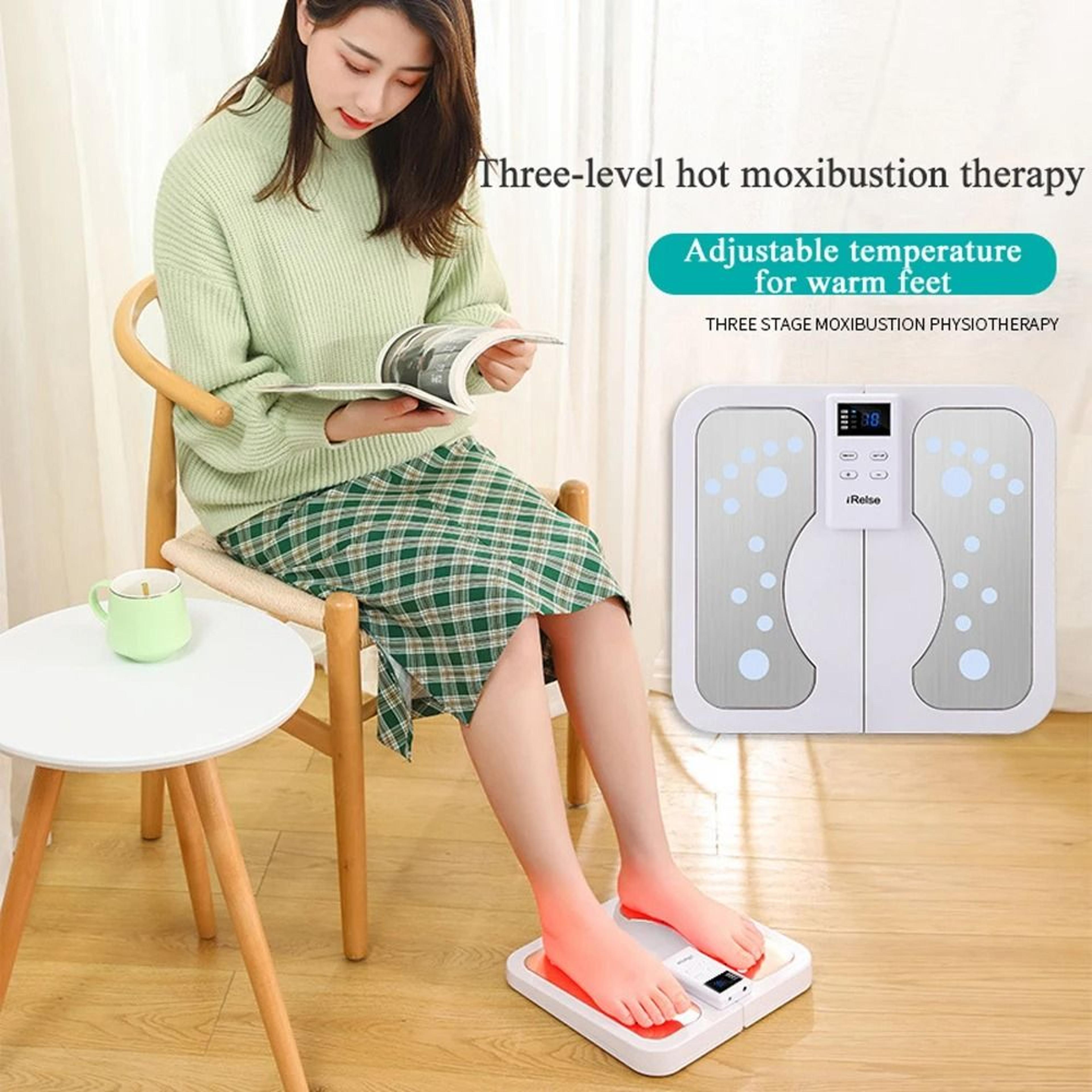 smart electric foot circulation massager with heat and pulse therapy