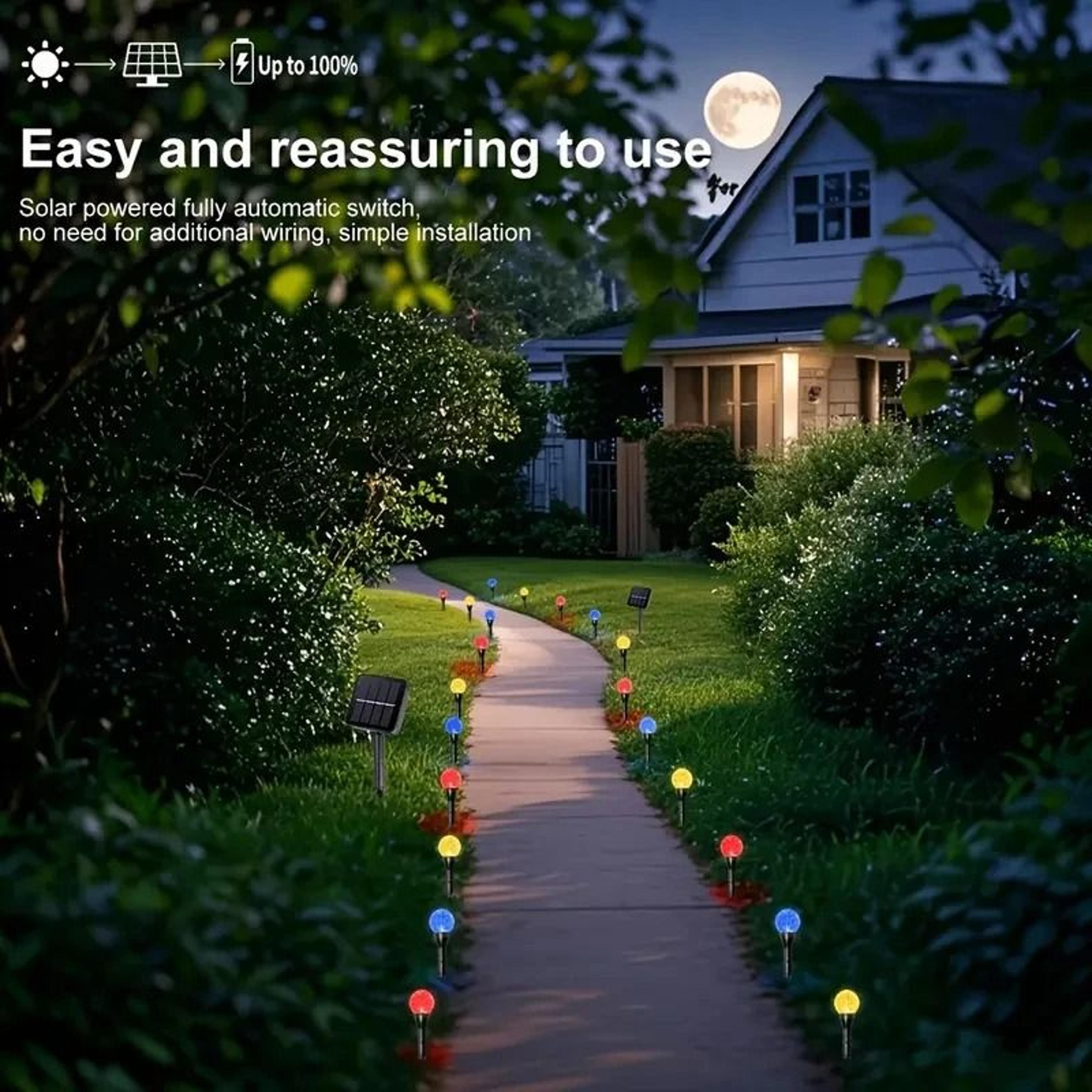 solar bubble ball garden lights outdoor waterproof led string lights