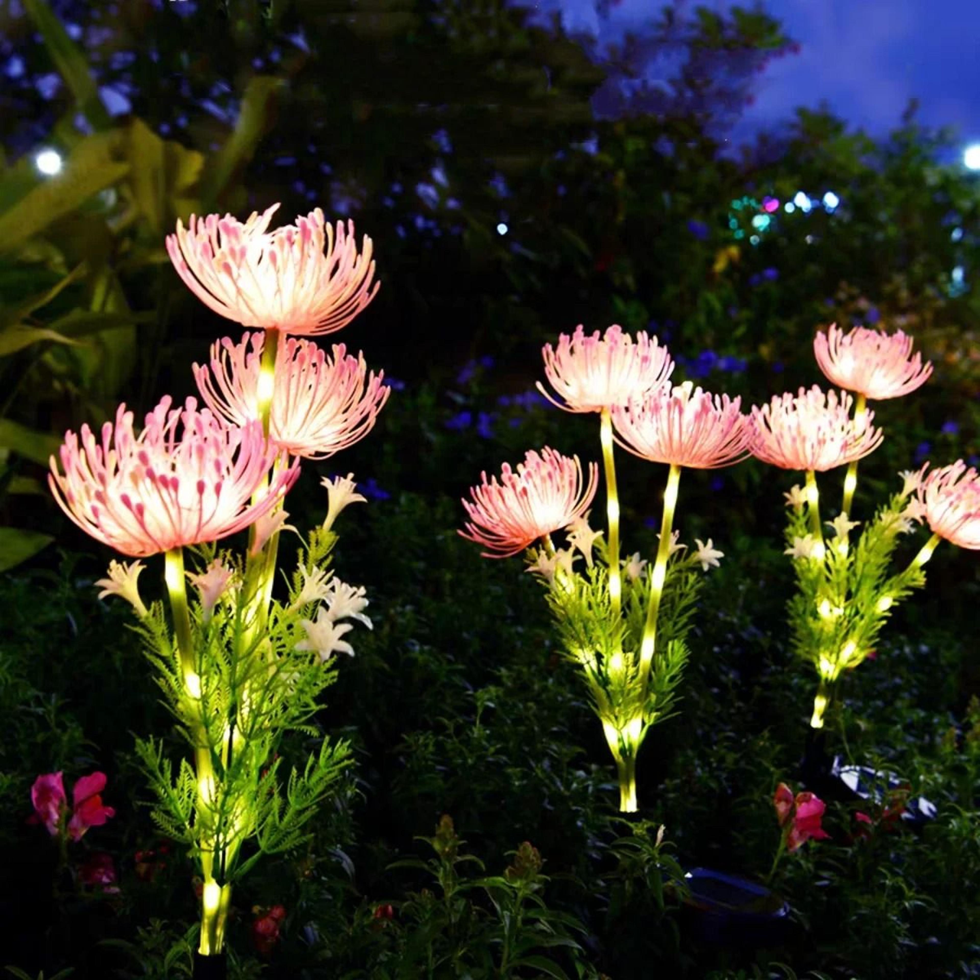 solar powered flower garden light for outdoor decoration