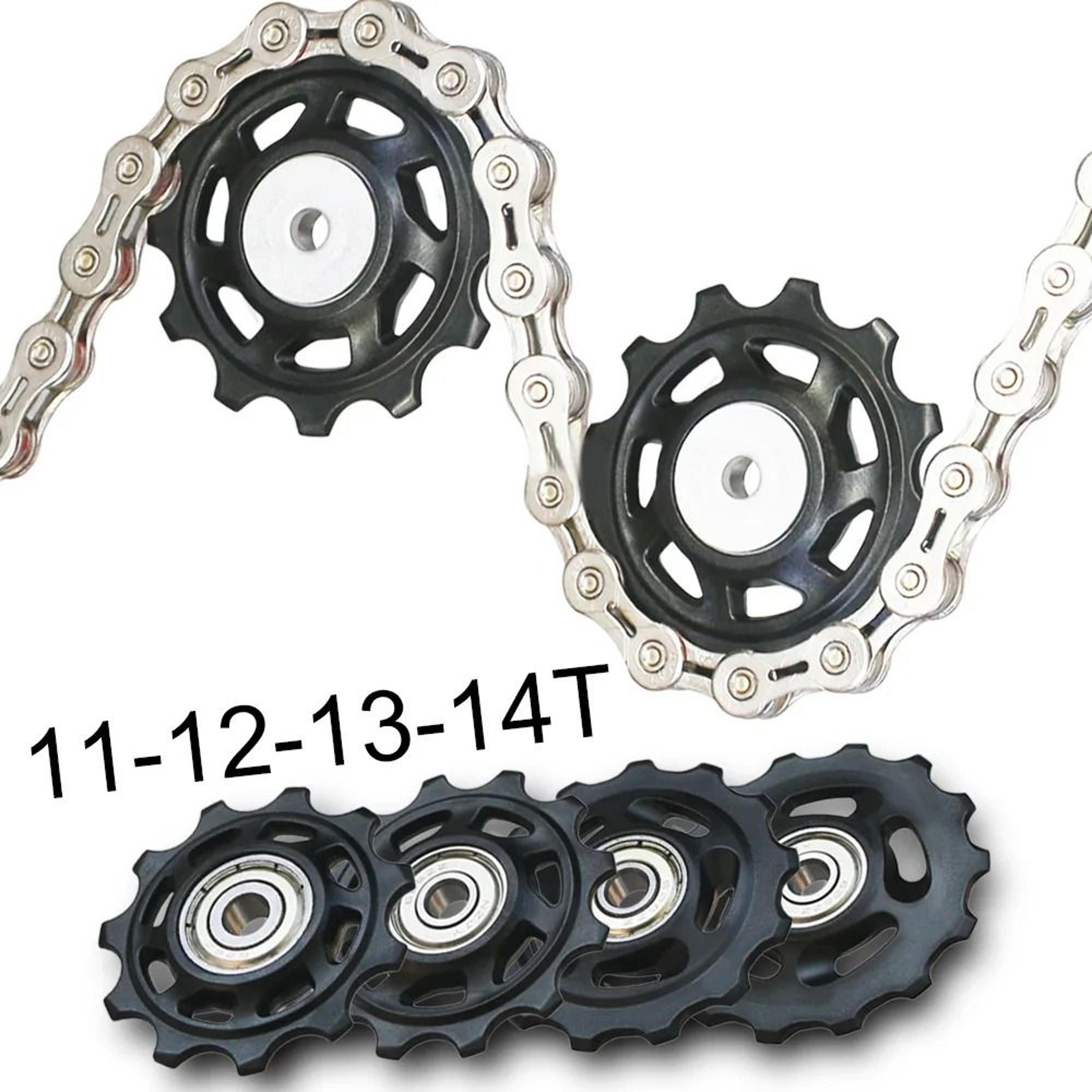 bicycle rear derailleur pulley wheel with bearing for smooth gear shifting