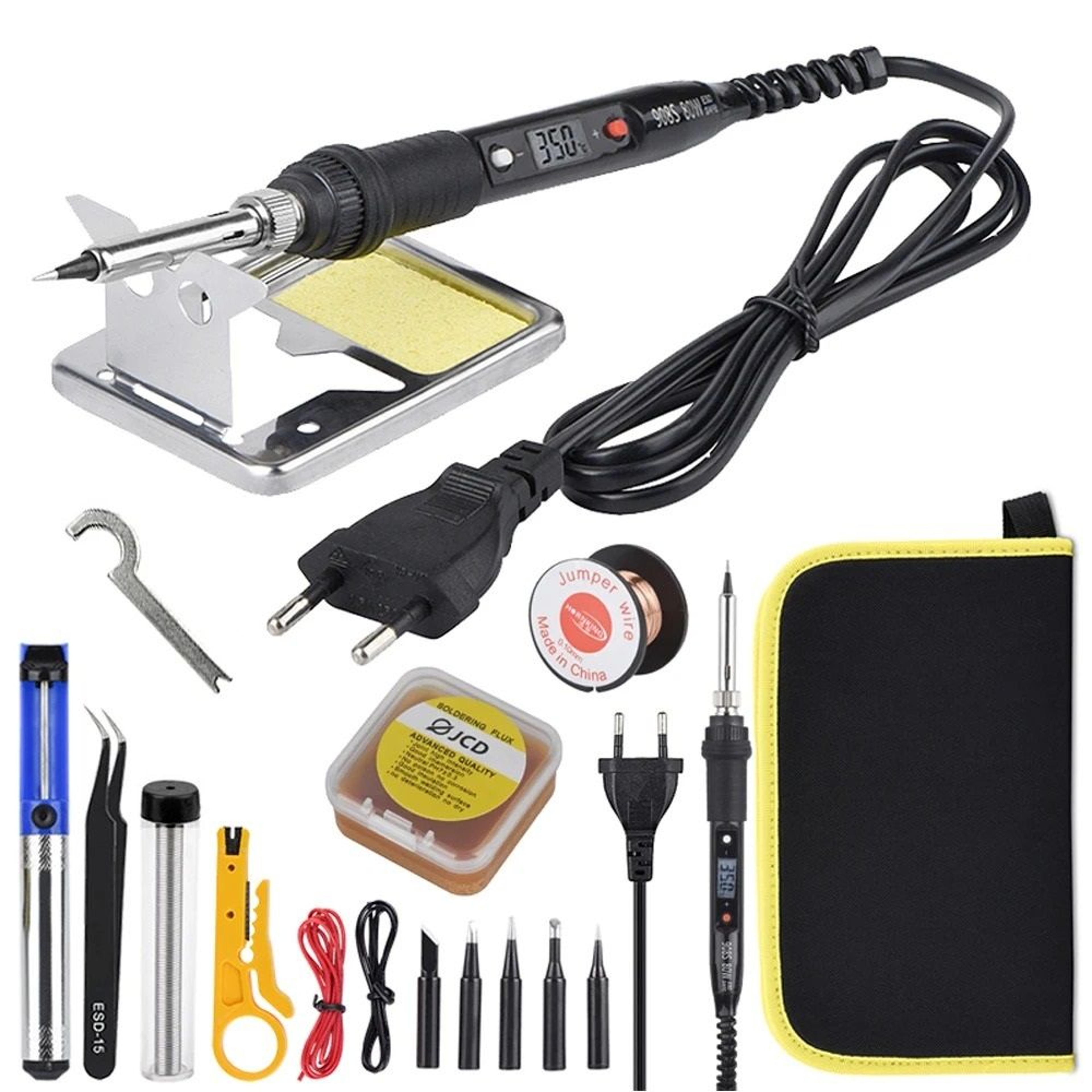 adjustable temperature electric soldering iron kit with lcd display