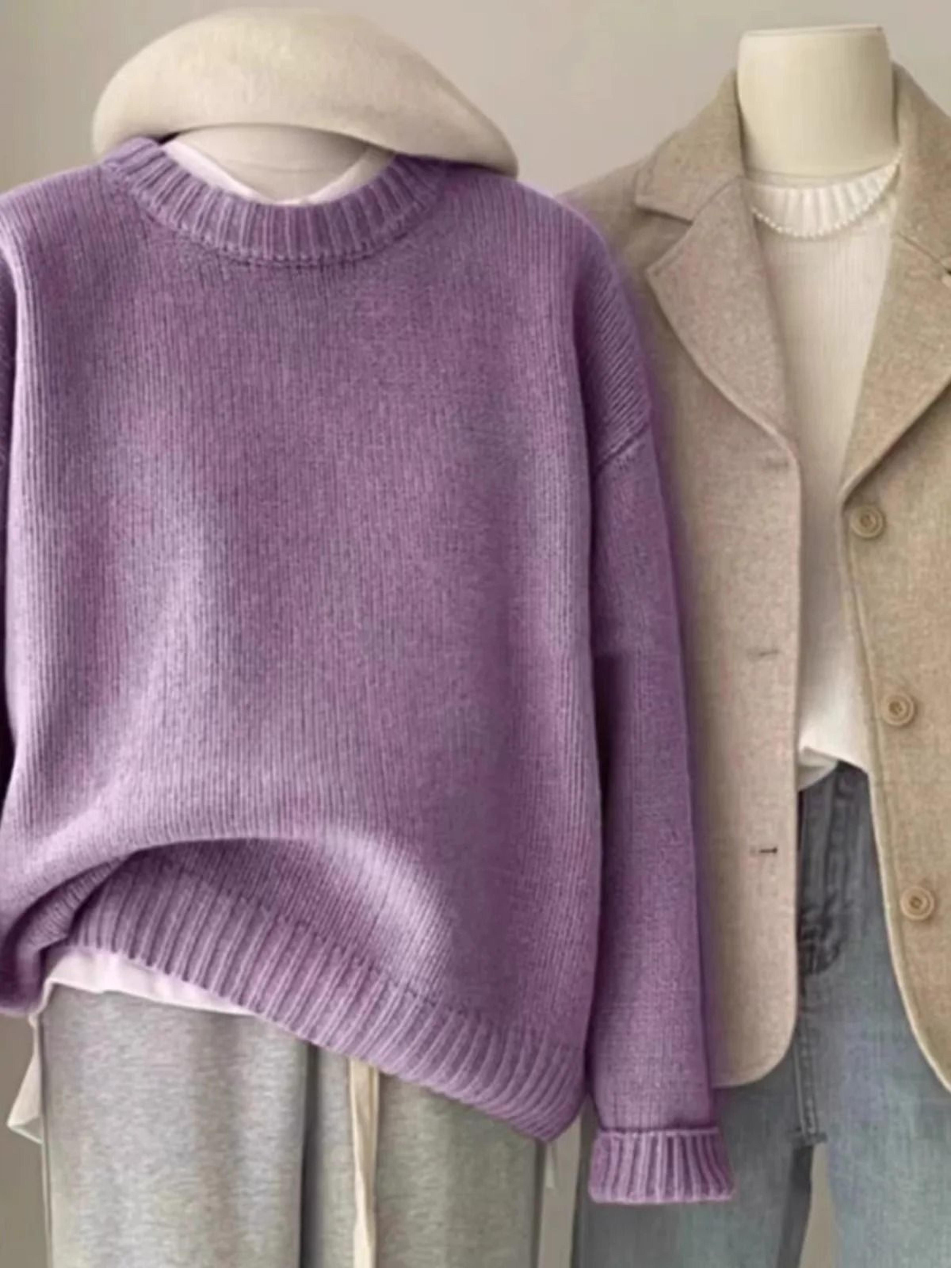 pure cashmere crewneck sweater for women