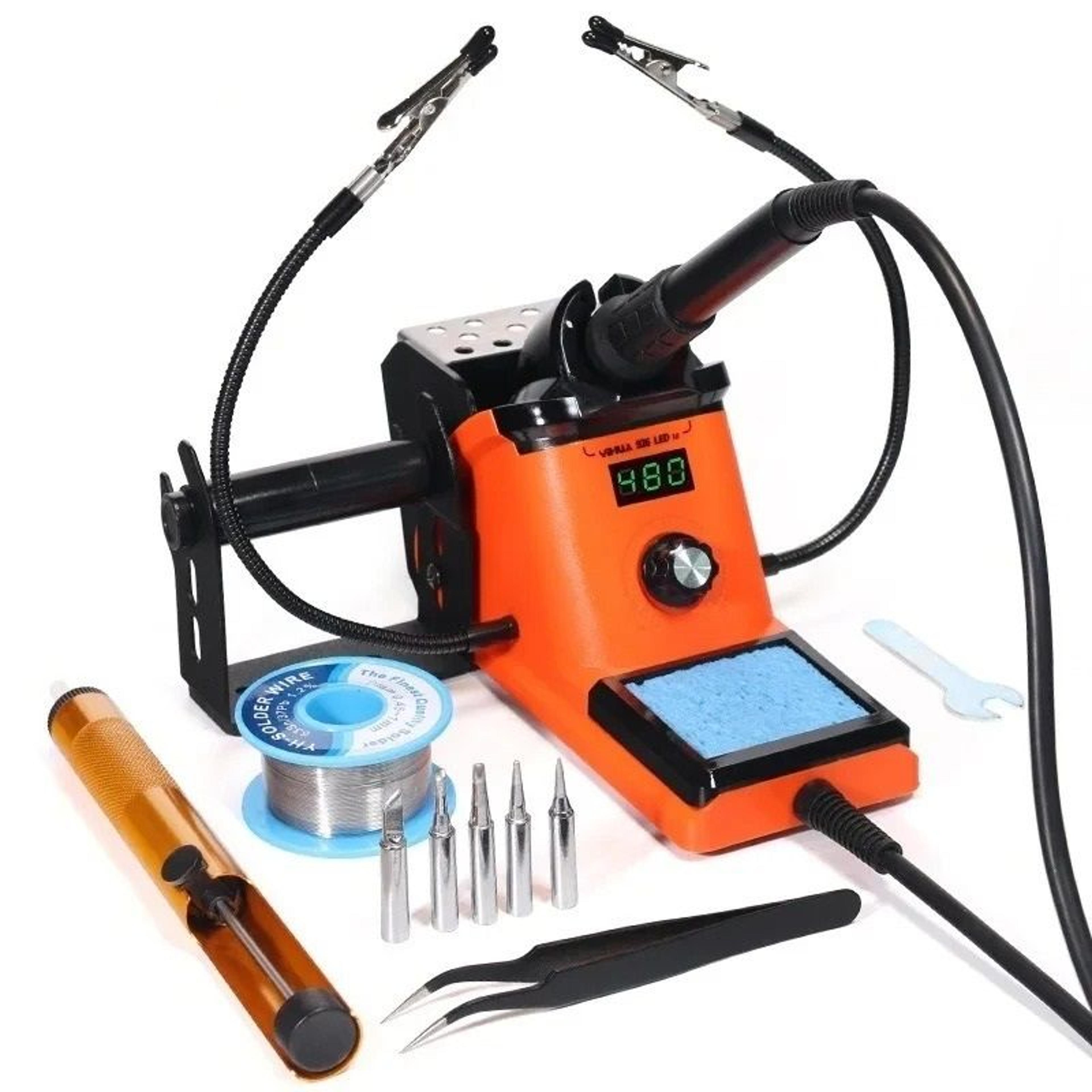 digital adjustable soldering station kit with helping hands