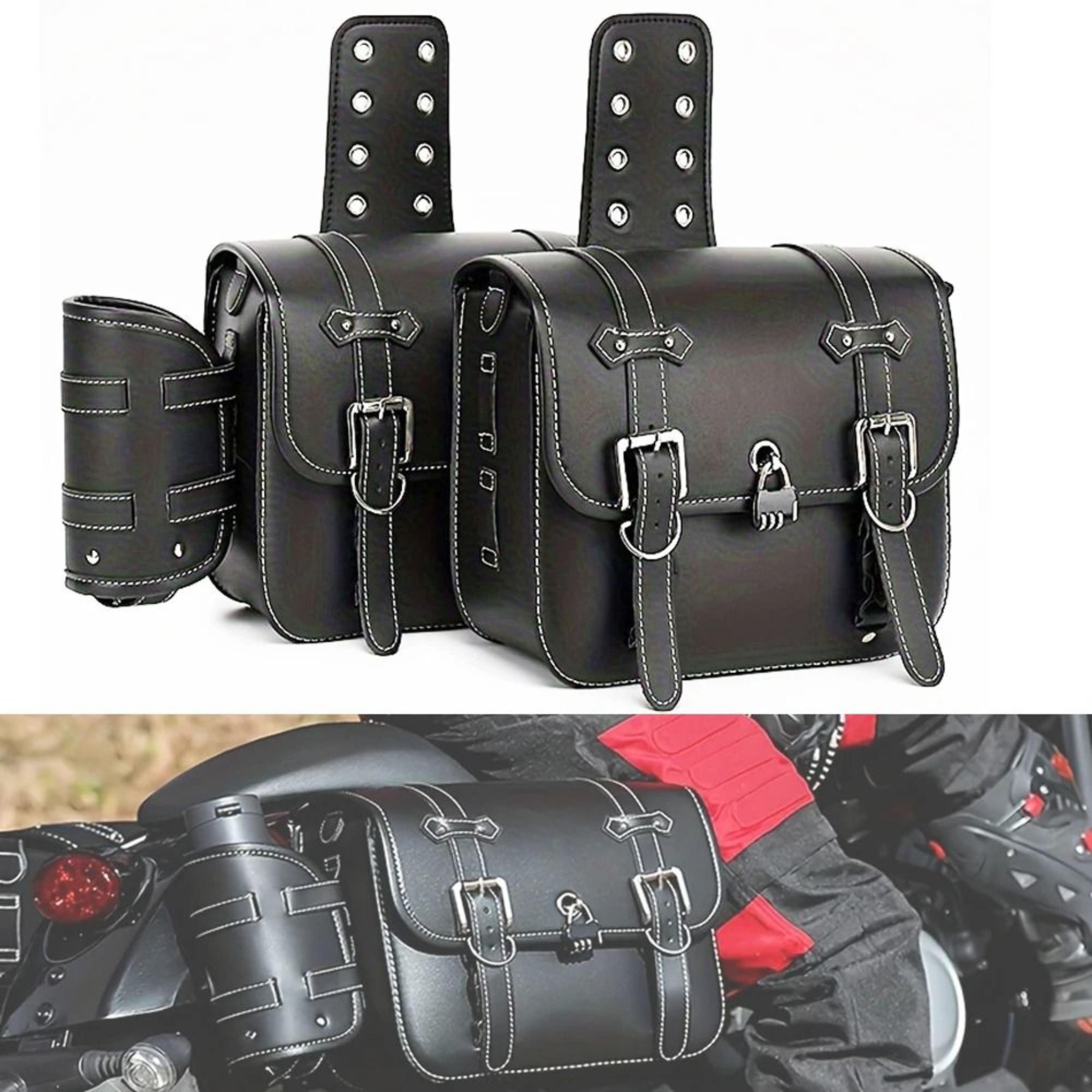 large capacity universal motorcycle saddlebag set