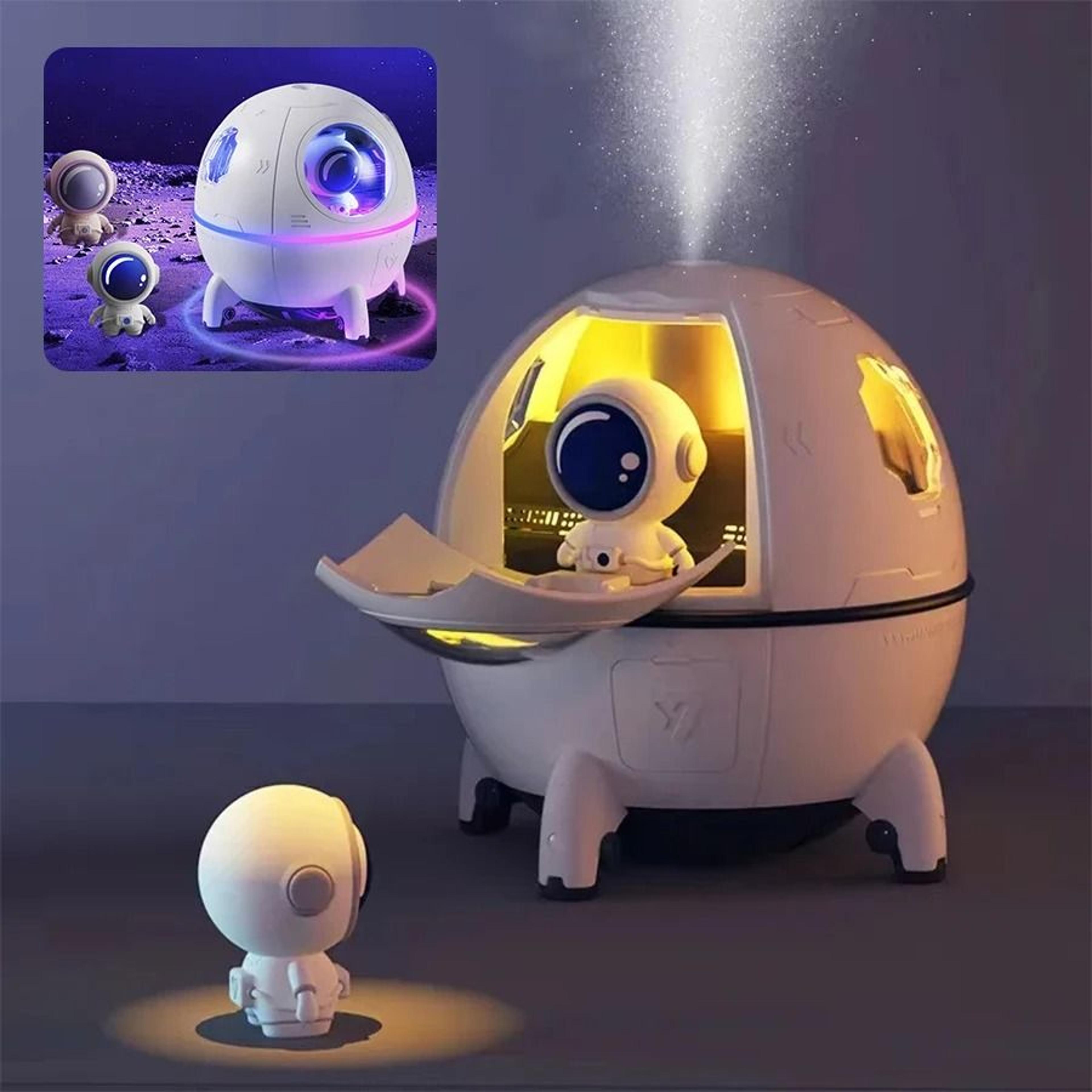 space capsule aroma humidifier with soothing light and dual power options