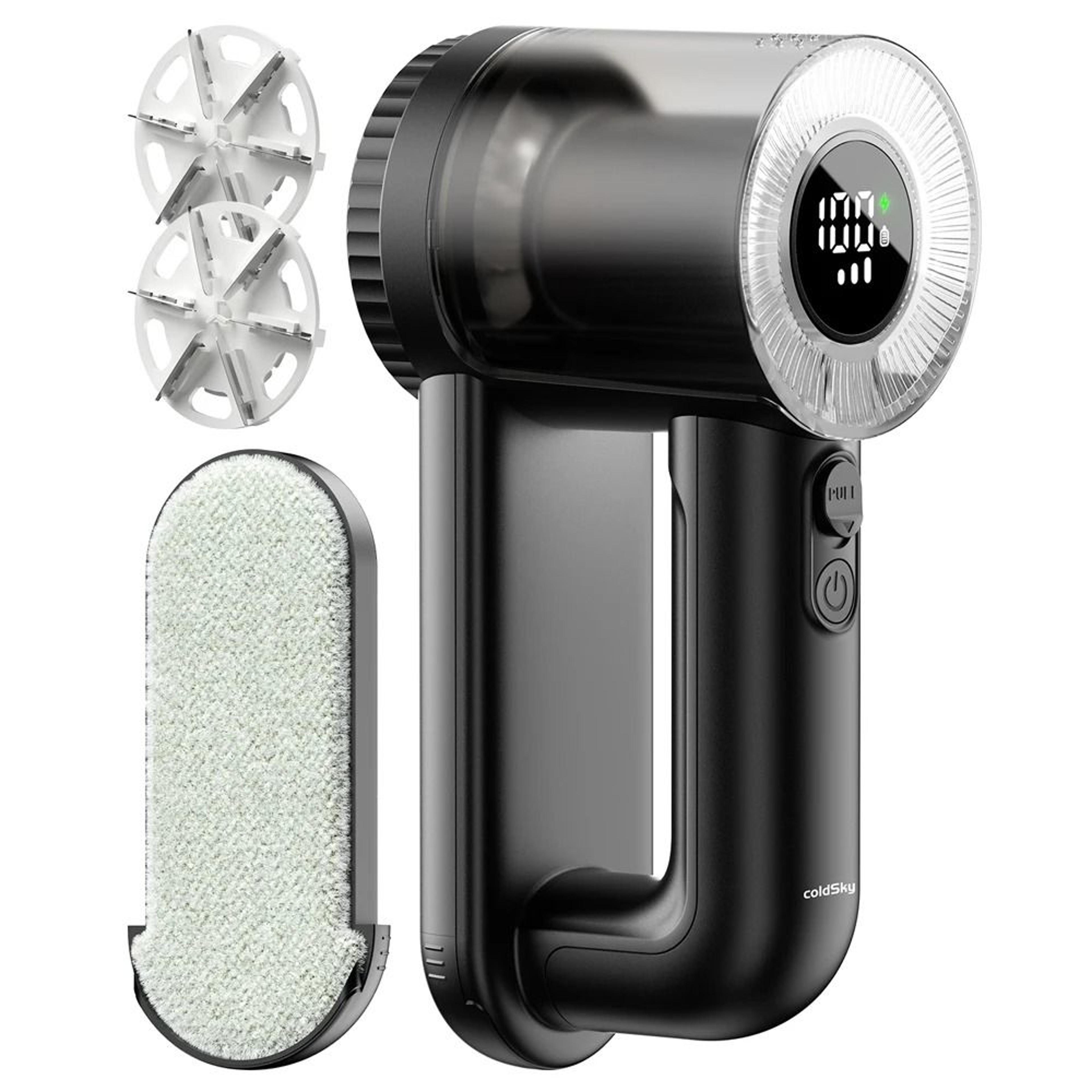 rechargeable fabric shaver with led display and three speed settings