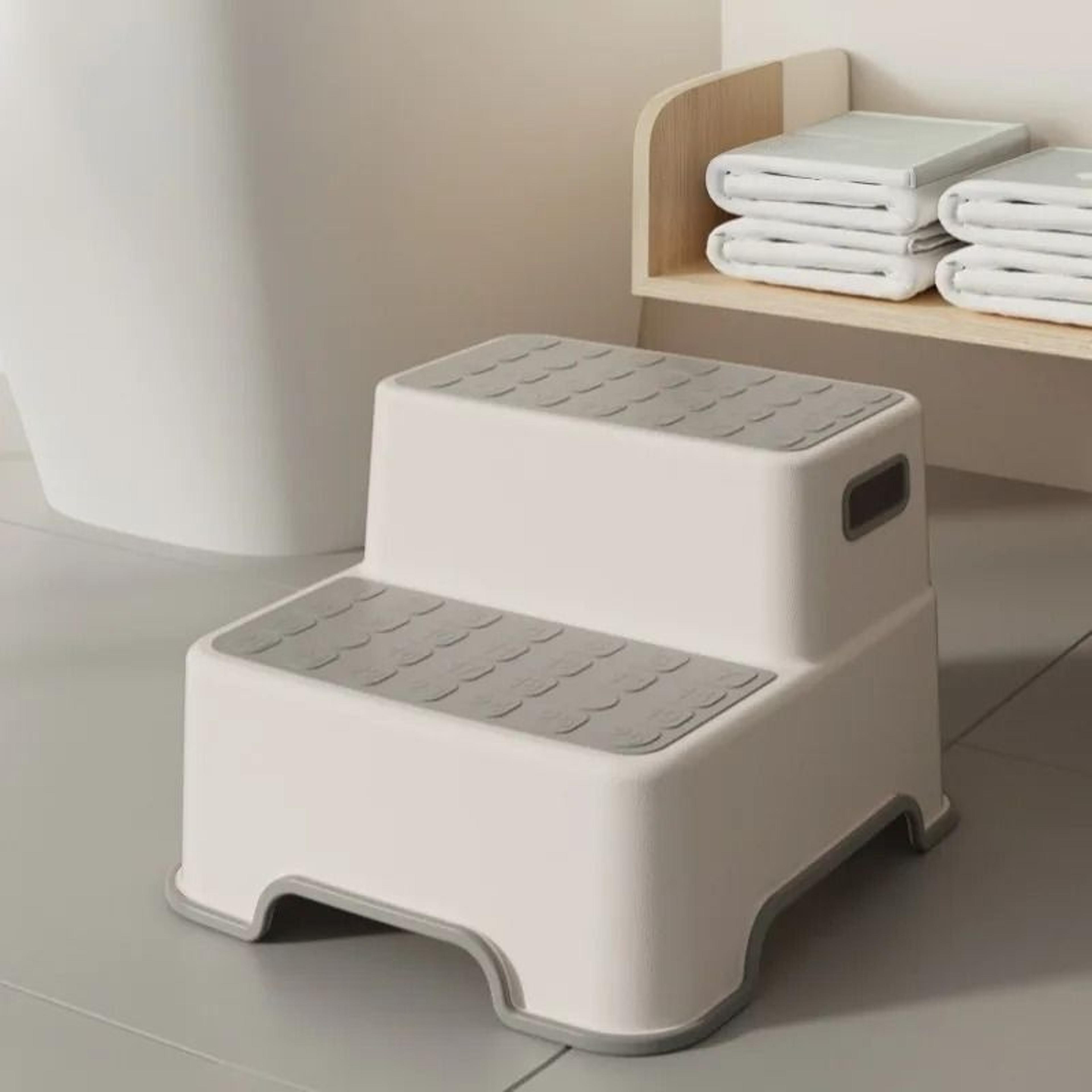 portable step stool for bathroom with two step design