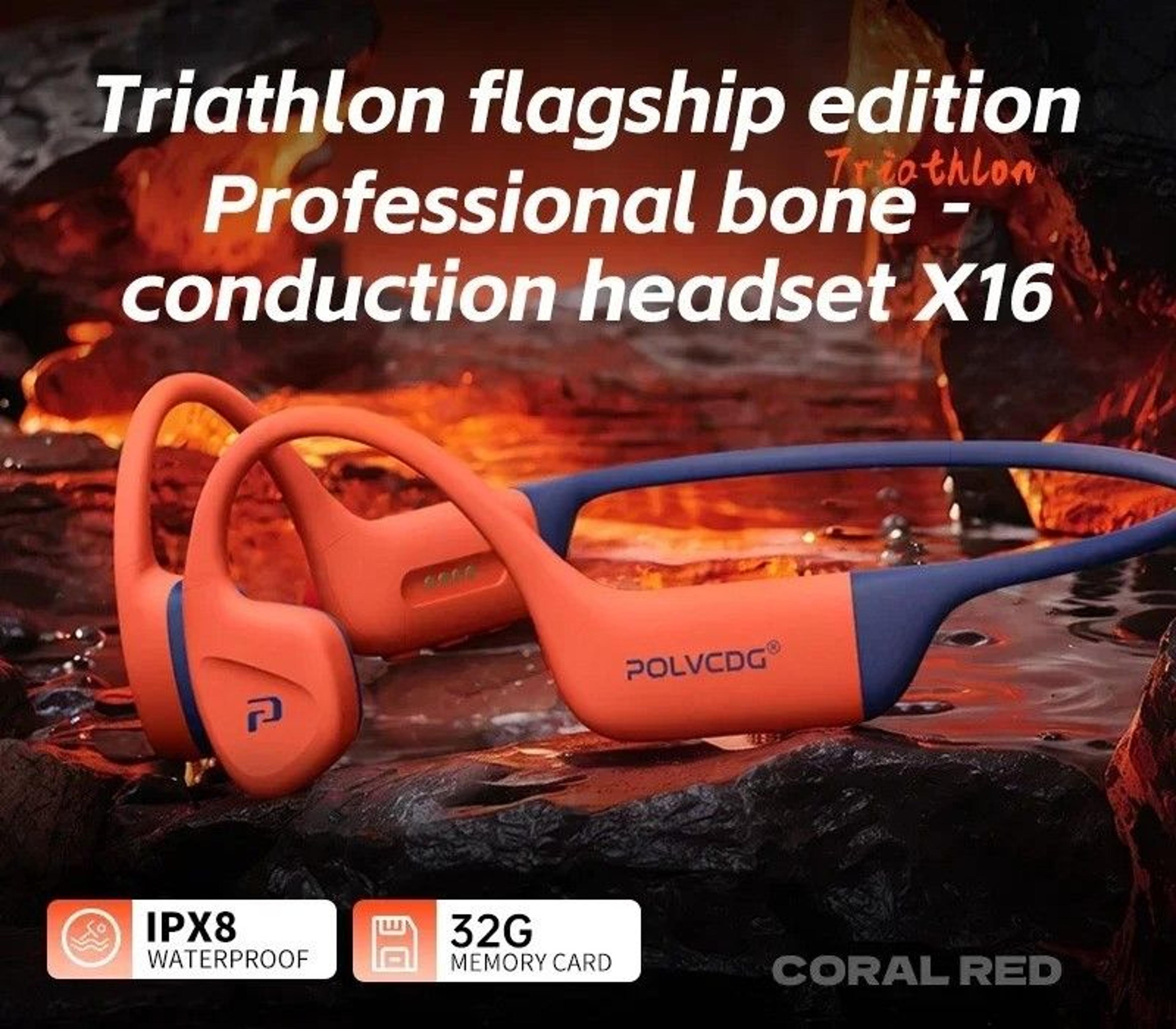bone conduction waterproof wireless headphones with 32gb memory