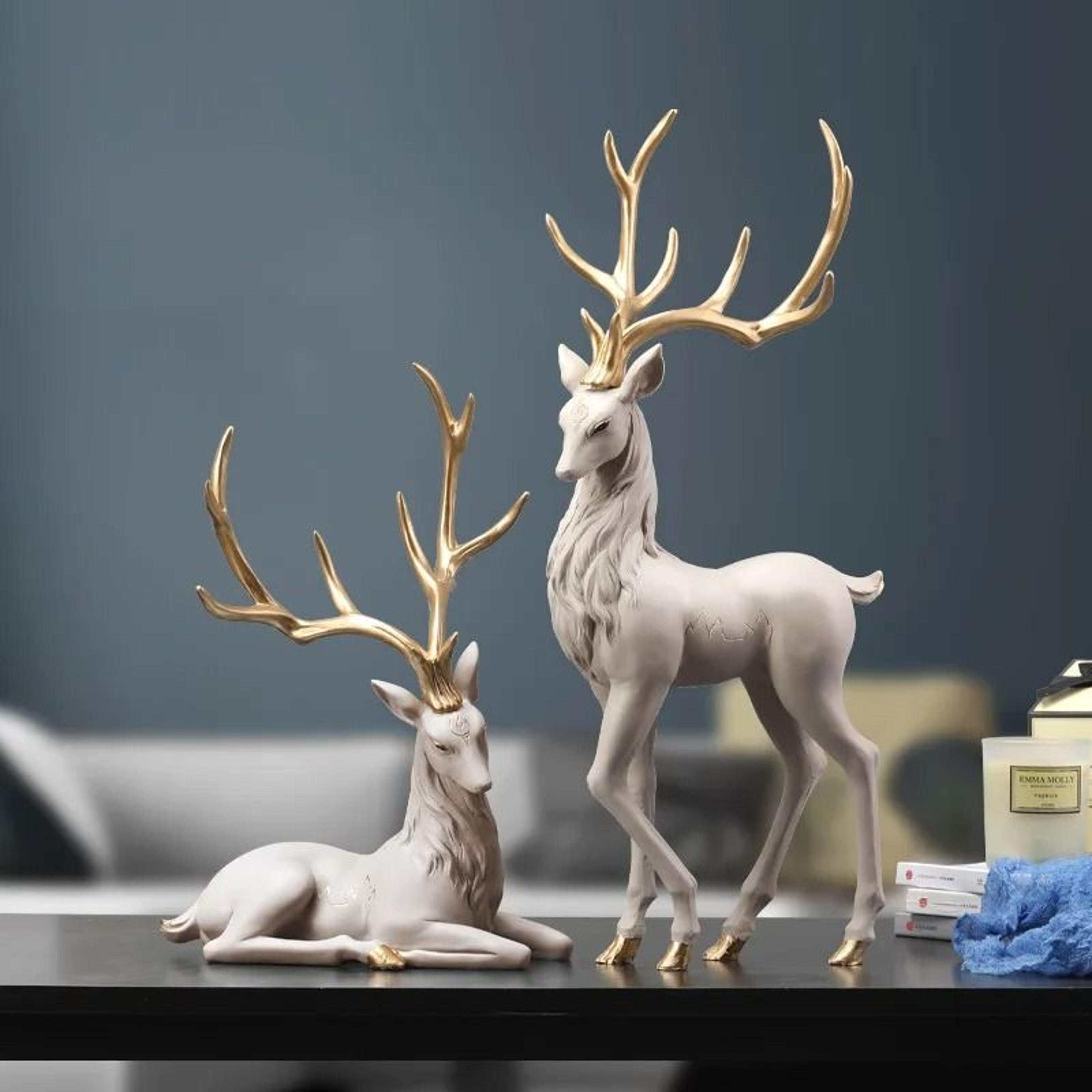 luxury resin deer statue for modern home decoration