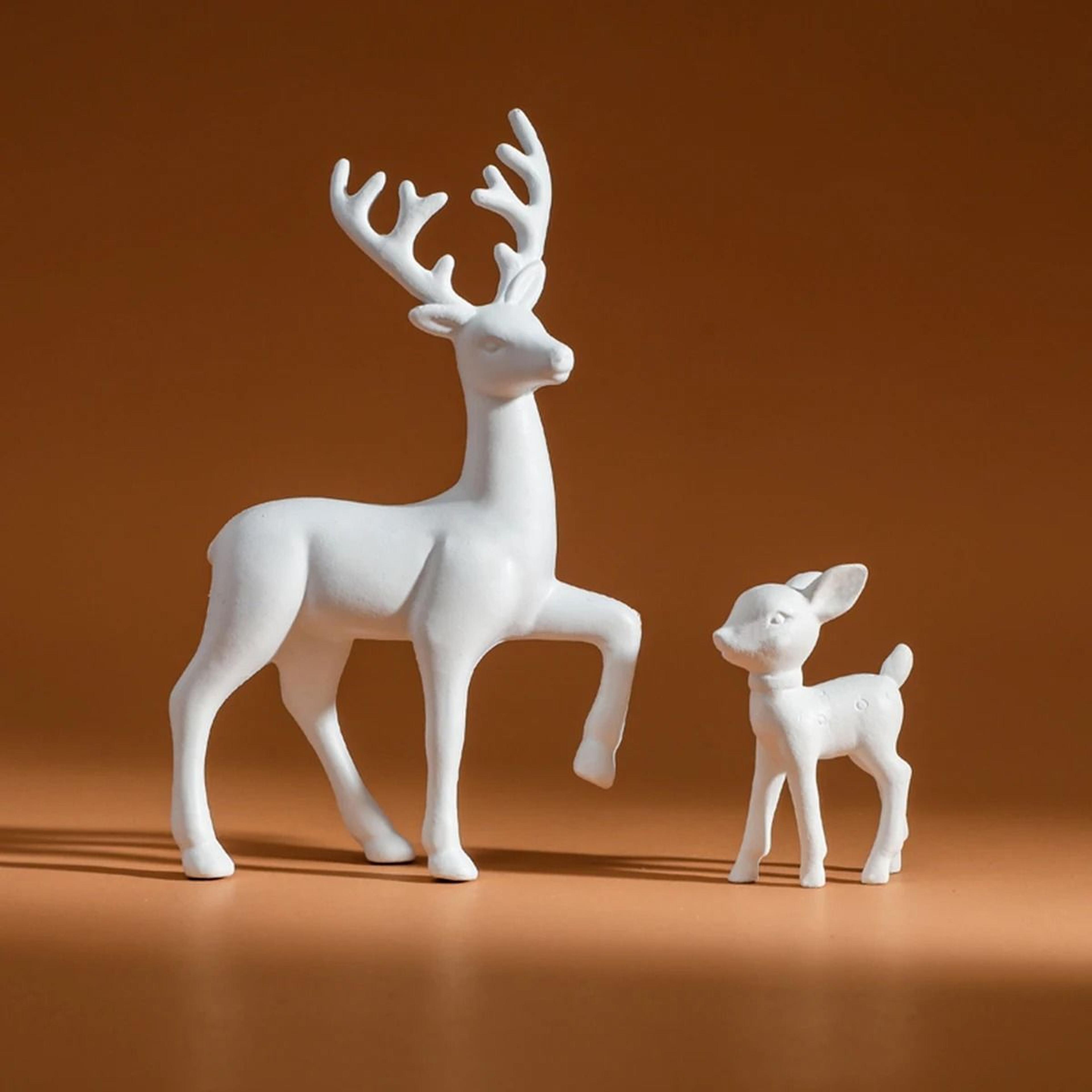 mother deer minimalist kids room figurines home decoration