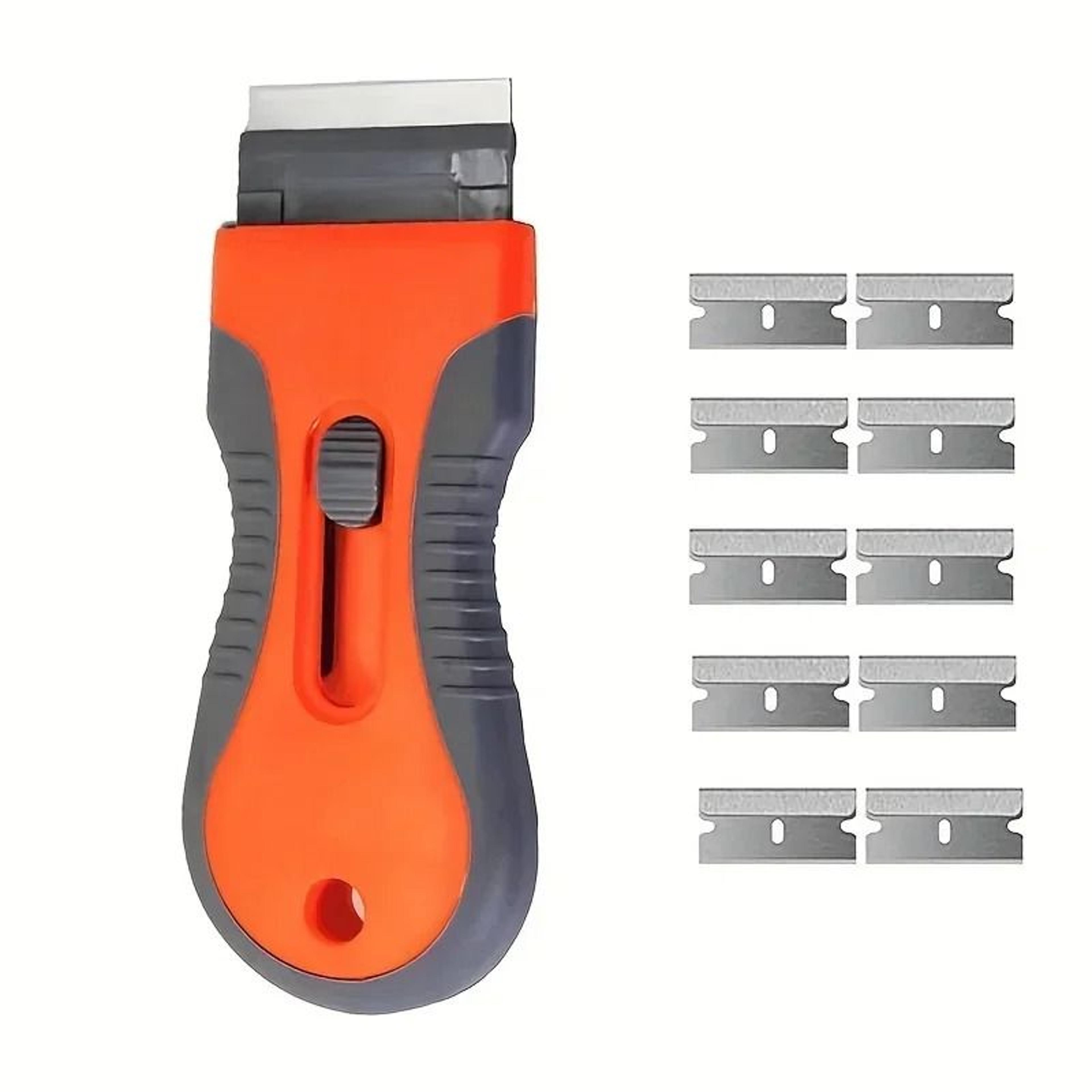 telescopic glue and sticker removal scraper tool set with 10 blades