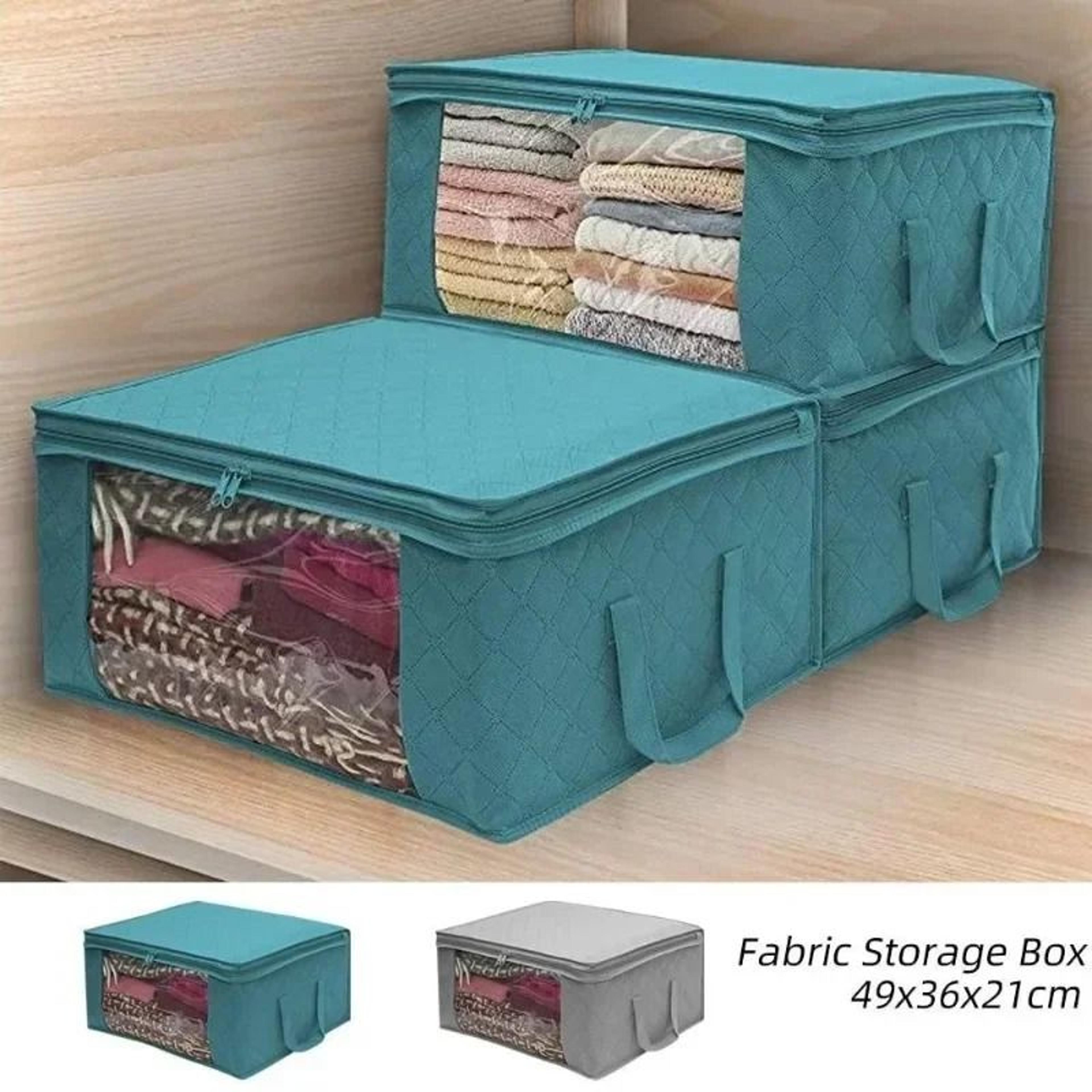 foldable fabric storage bag for clothes and blankets