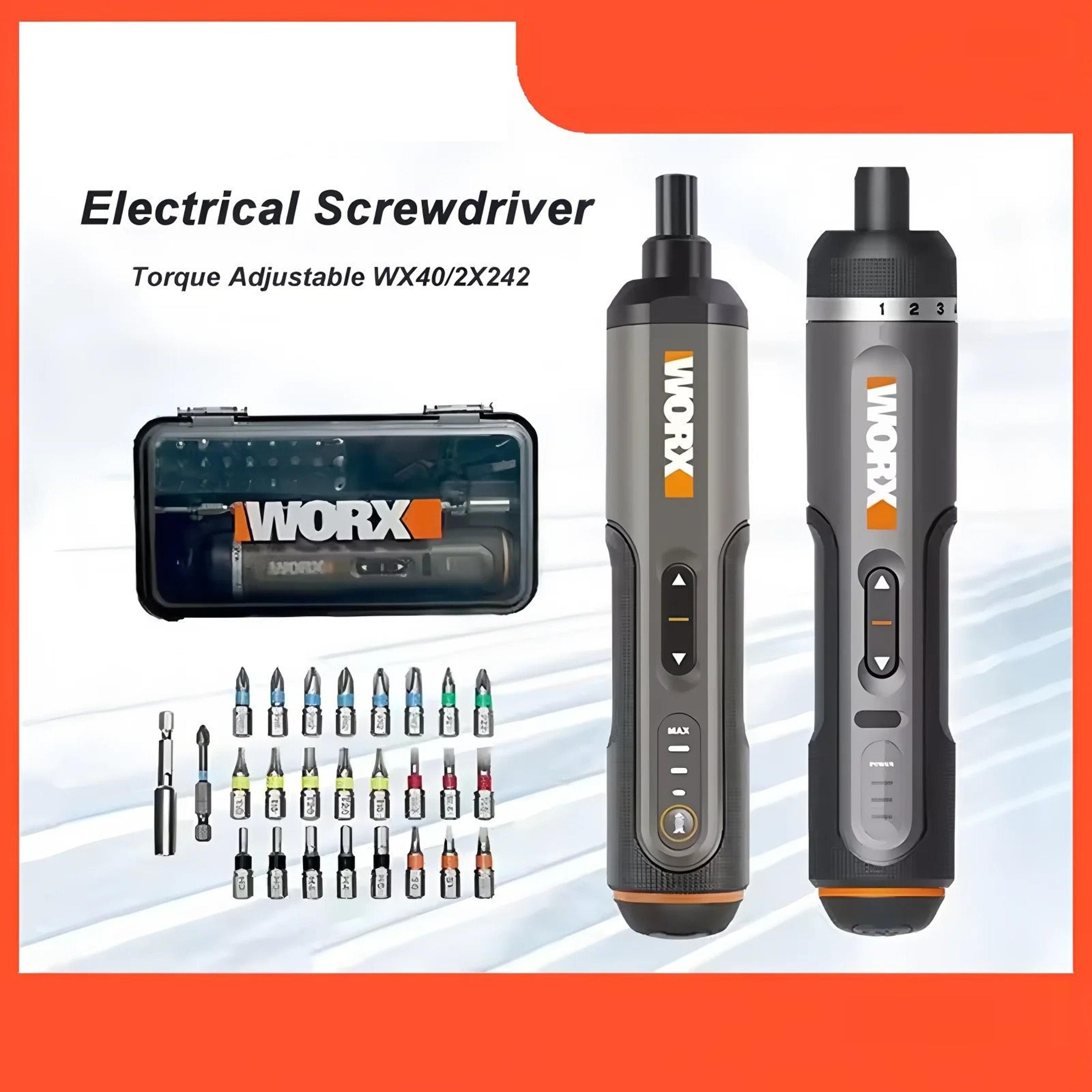 smart rechargeable electric screwdriver kit with 30 piece bit set