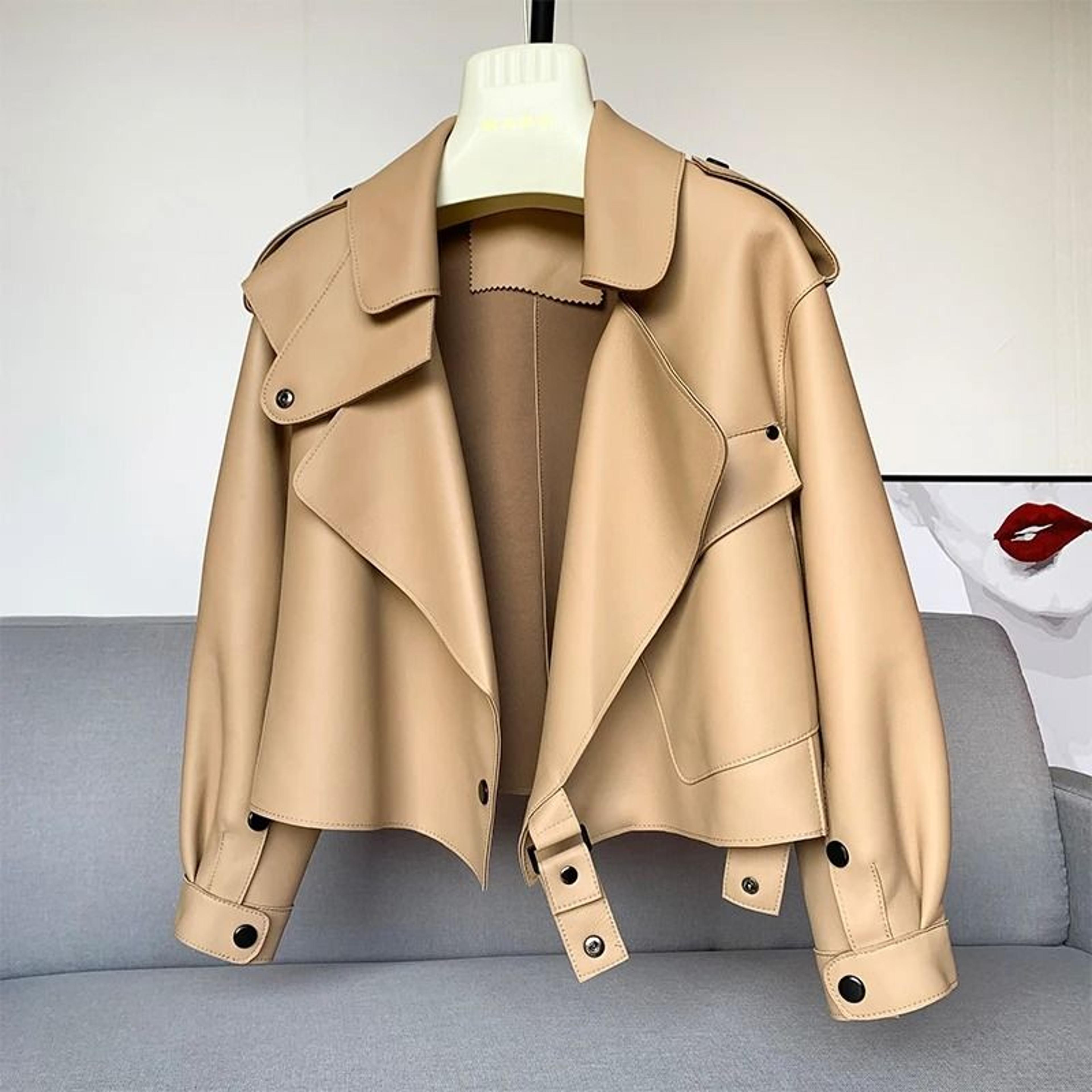 womens genuine sheepskin leather jacket for winter and spring