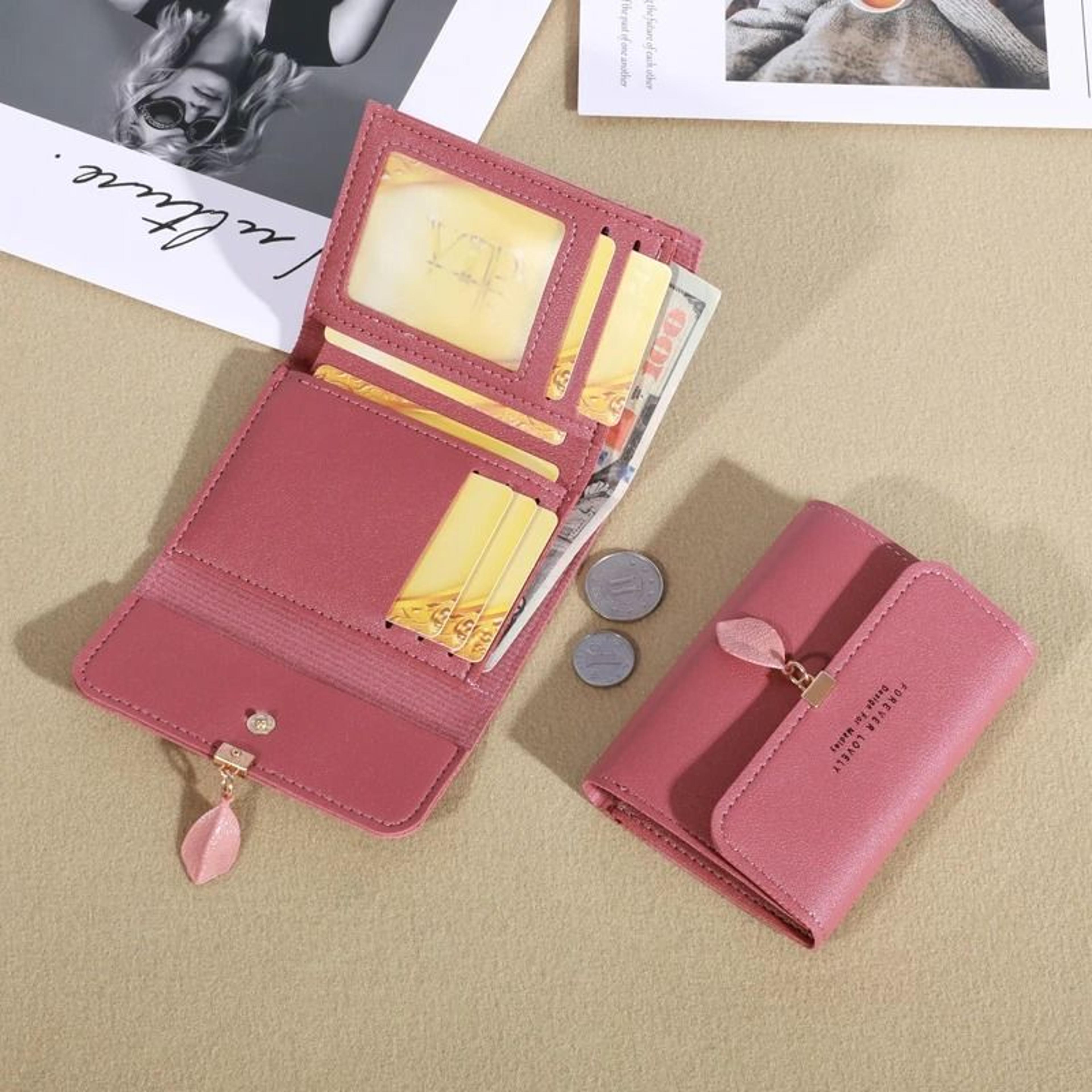 womens trifold wallet with coin pocket and card holder