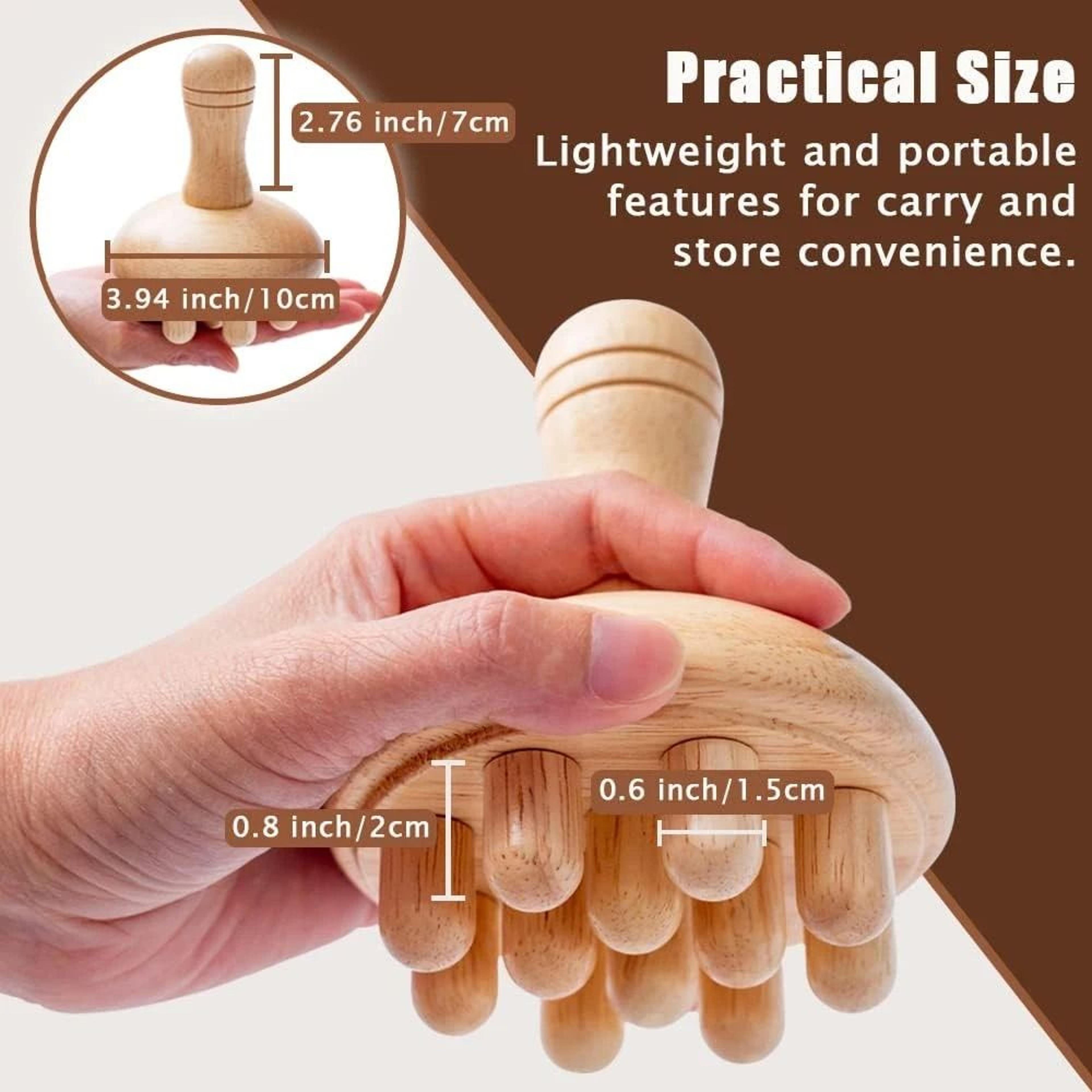 wooden mushroom massager for muscle relief and relaxation