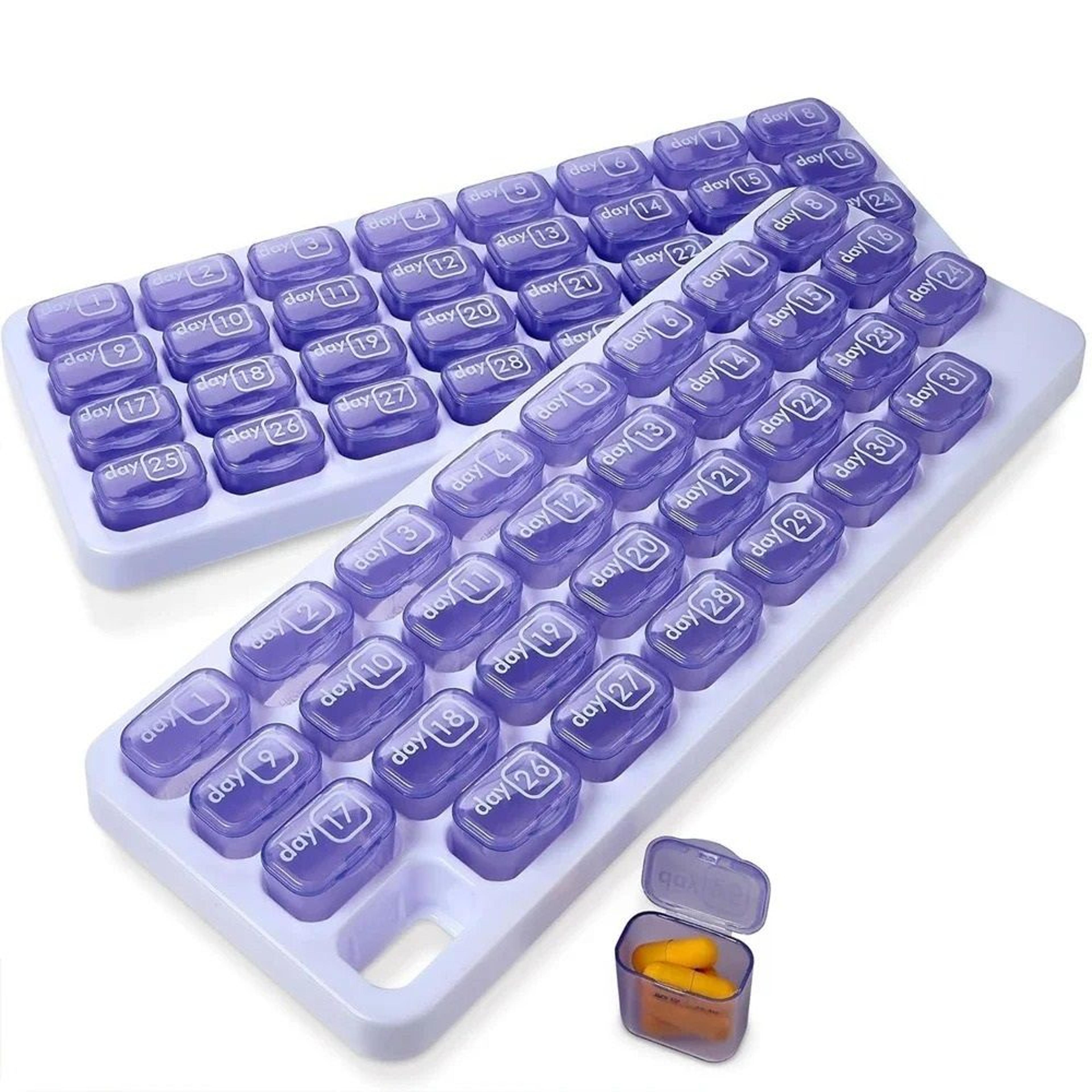 monthly medicine organizer with removable daily compartments