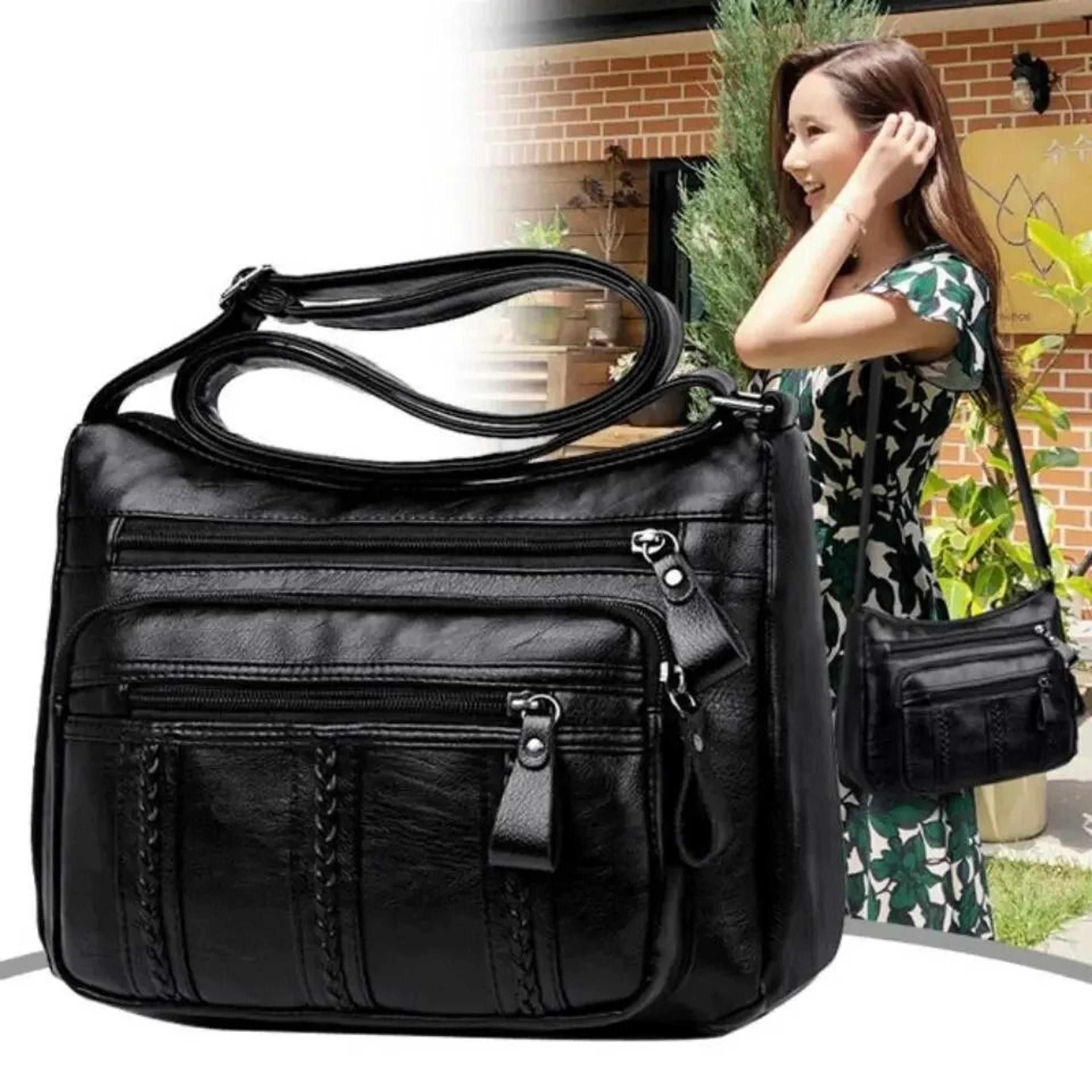 large capacity crossbody bag lightweight multi layer shoulder bag for women and men