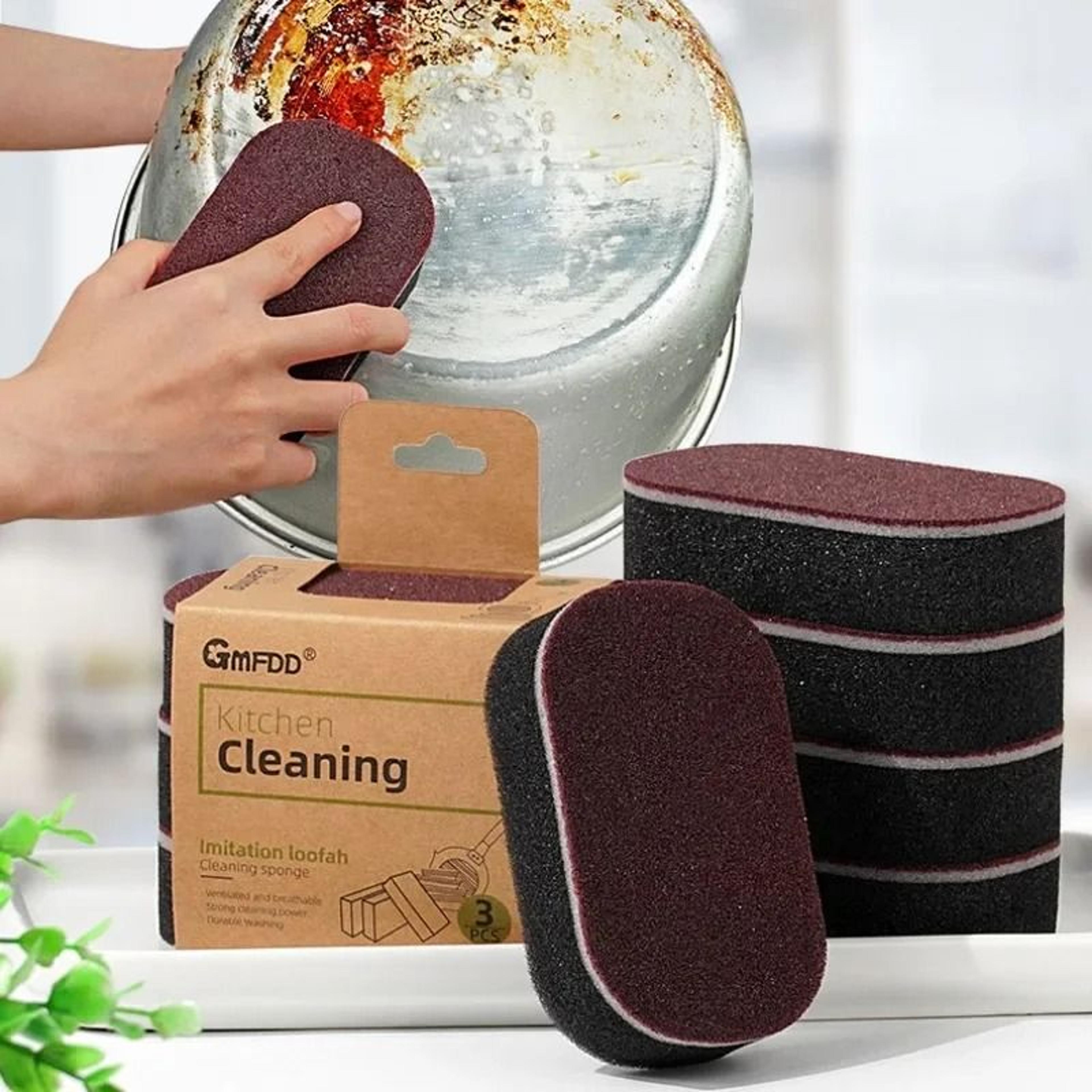 double sided magic sponge thick cleaning brush for kitchen and cookware