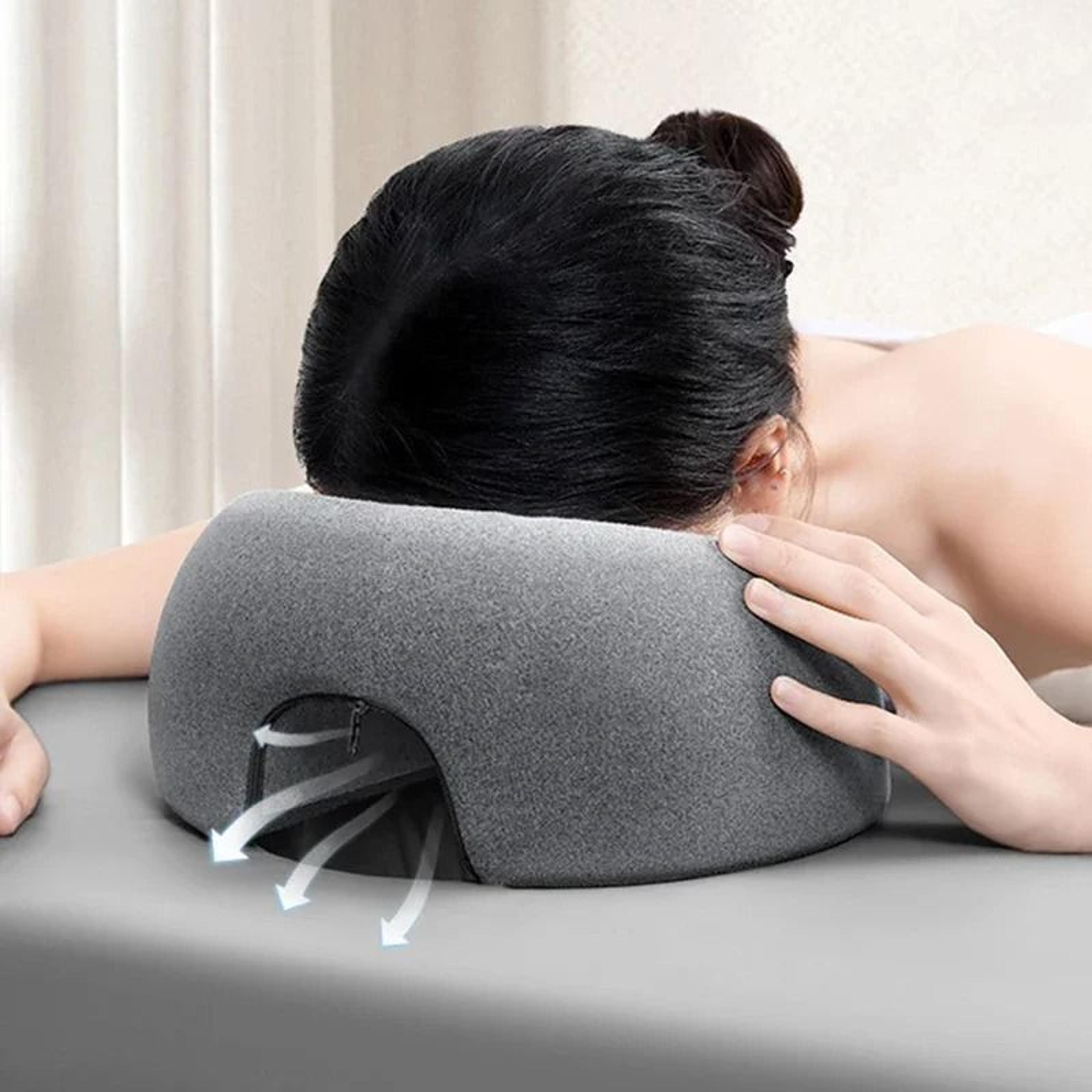 memory foam face down pillow for prone resting comfort massage headrest
