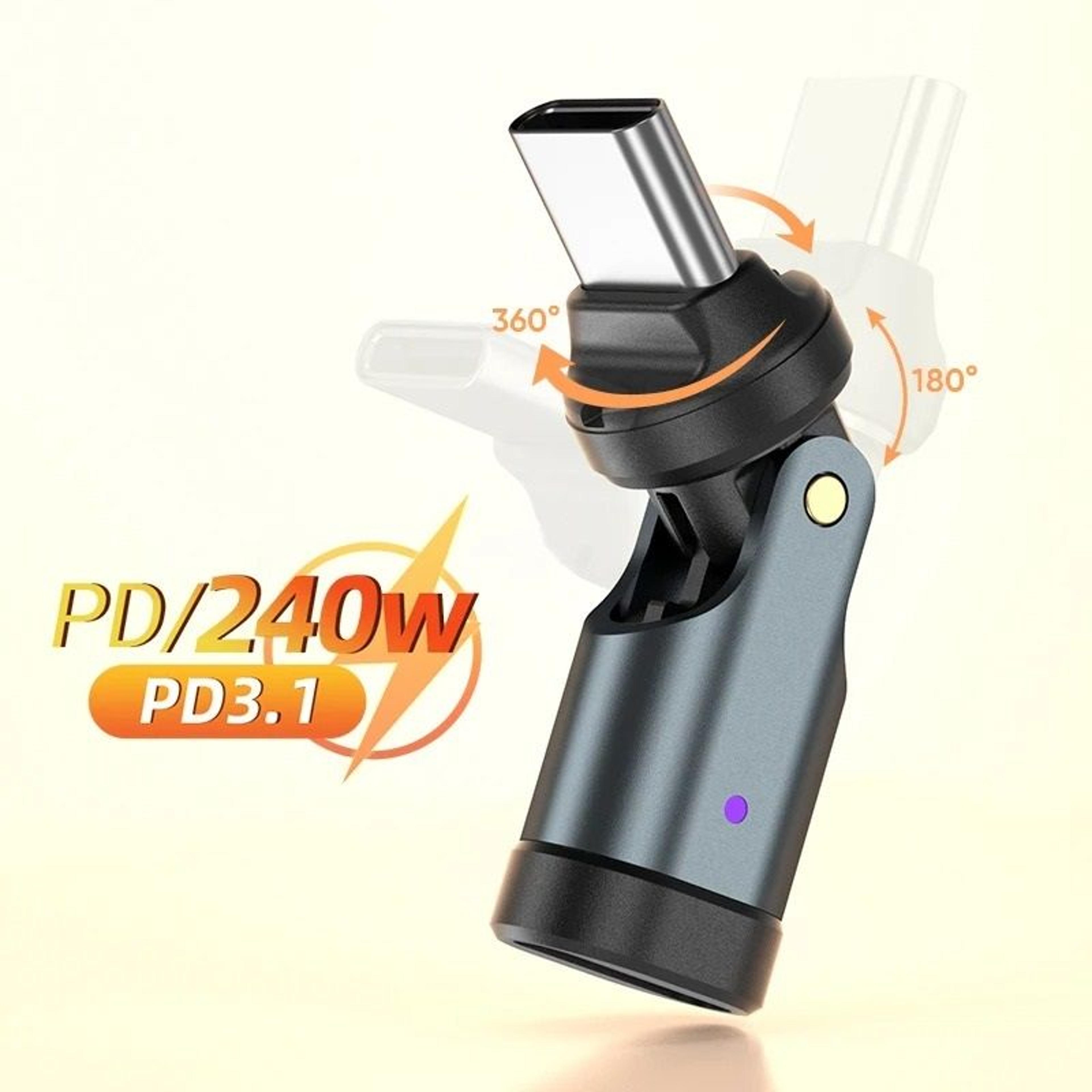 pd 240w usb c to type c rotating adapter