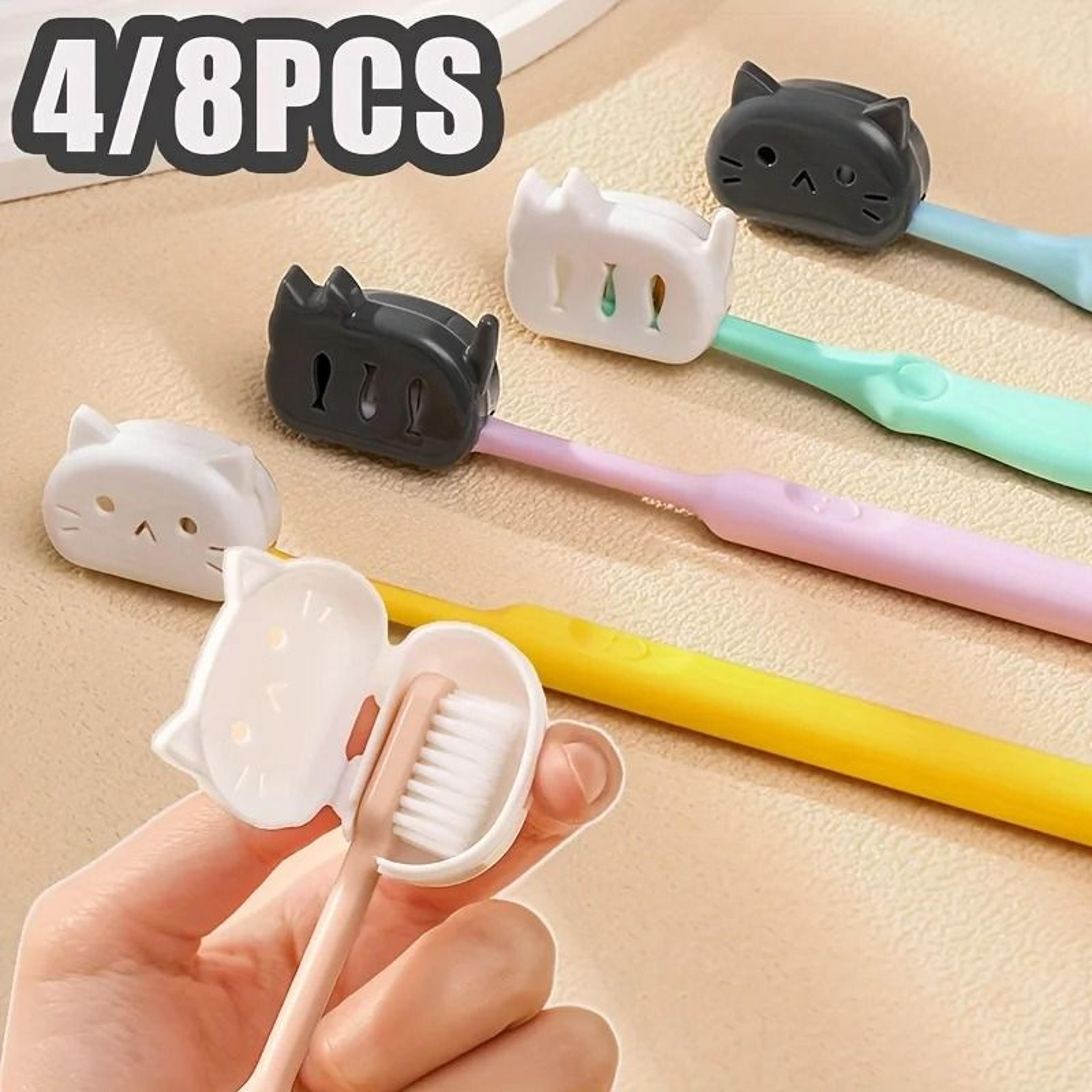 cat shape toothbrush head covers for travel and home