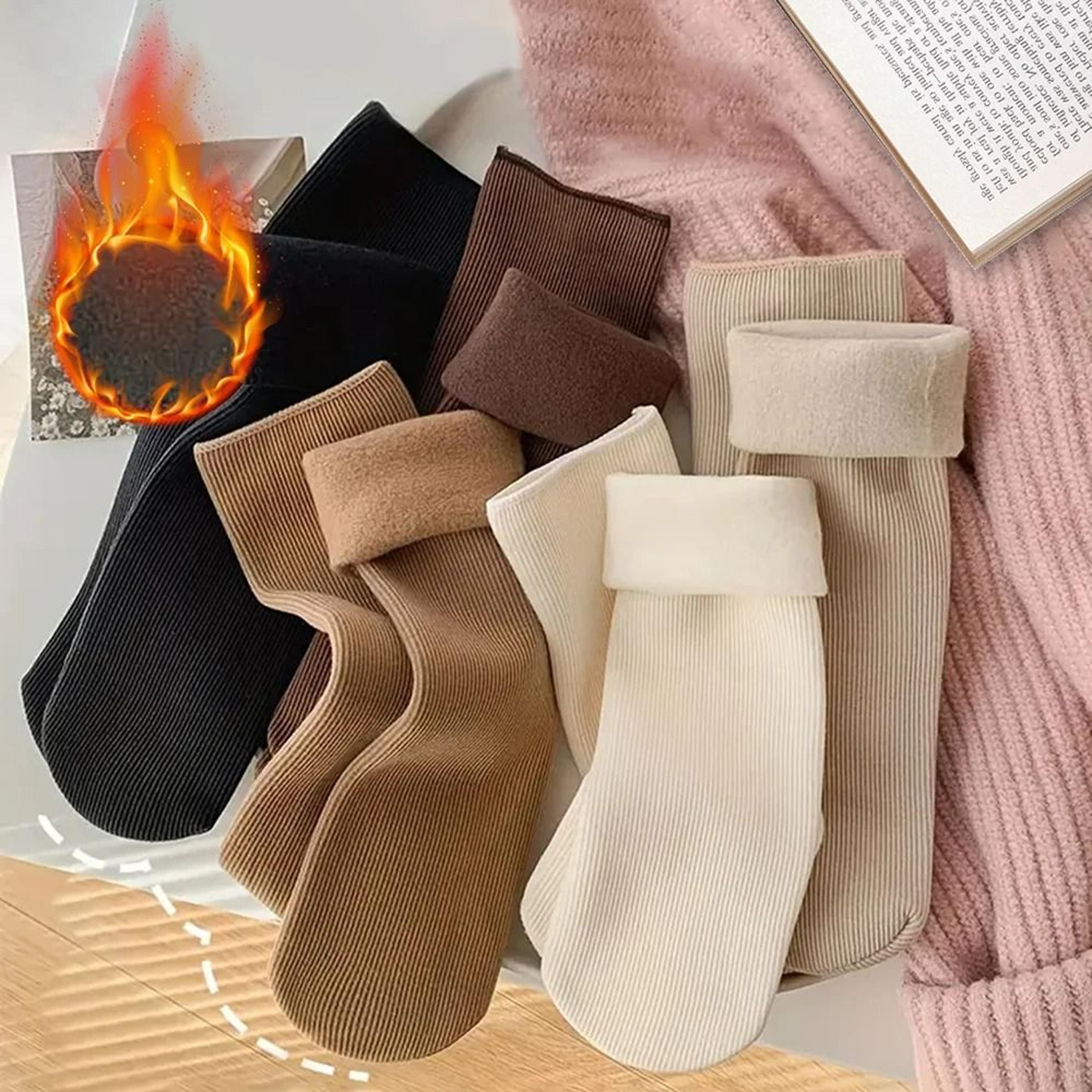 winter warm thick thermal socks five pair set unisex snow socks