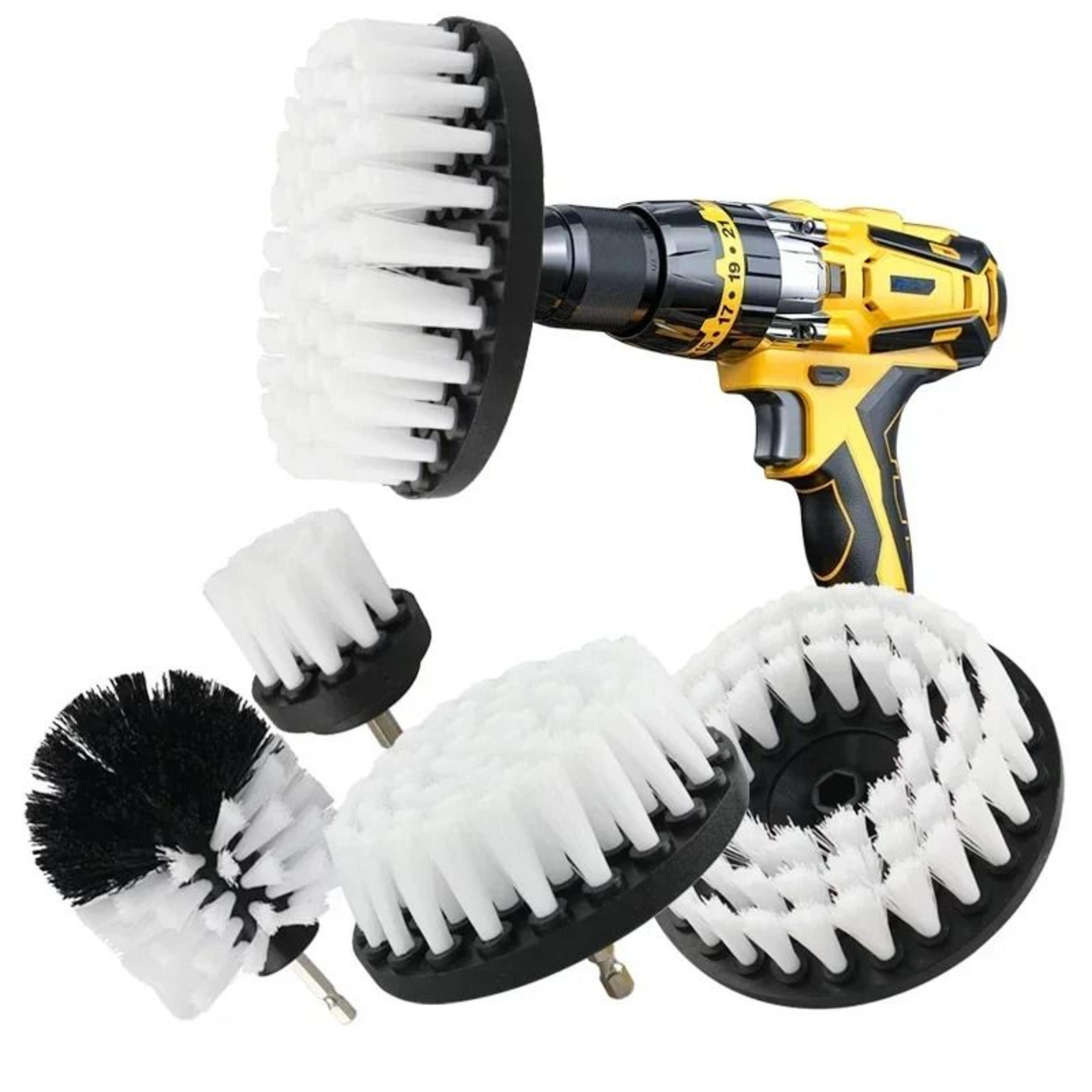 adjustable brush attachment set for power scrubber and car polisher cleaning kit
