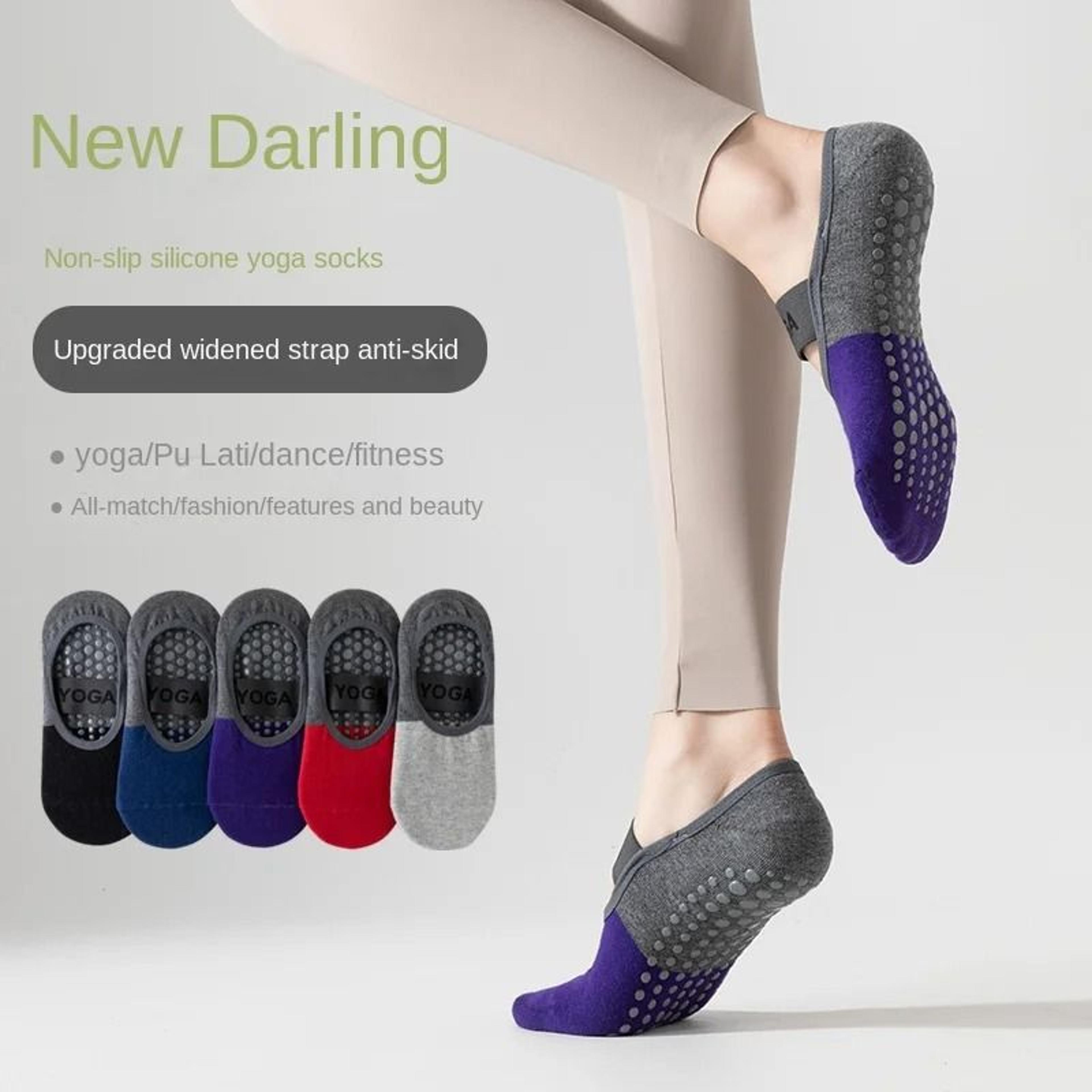 women patchwork non slip yoga and pilates socks