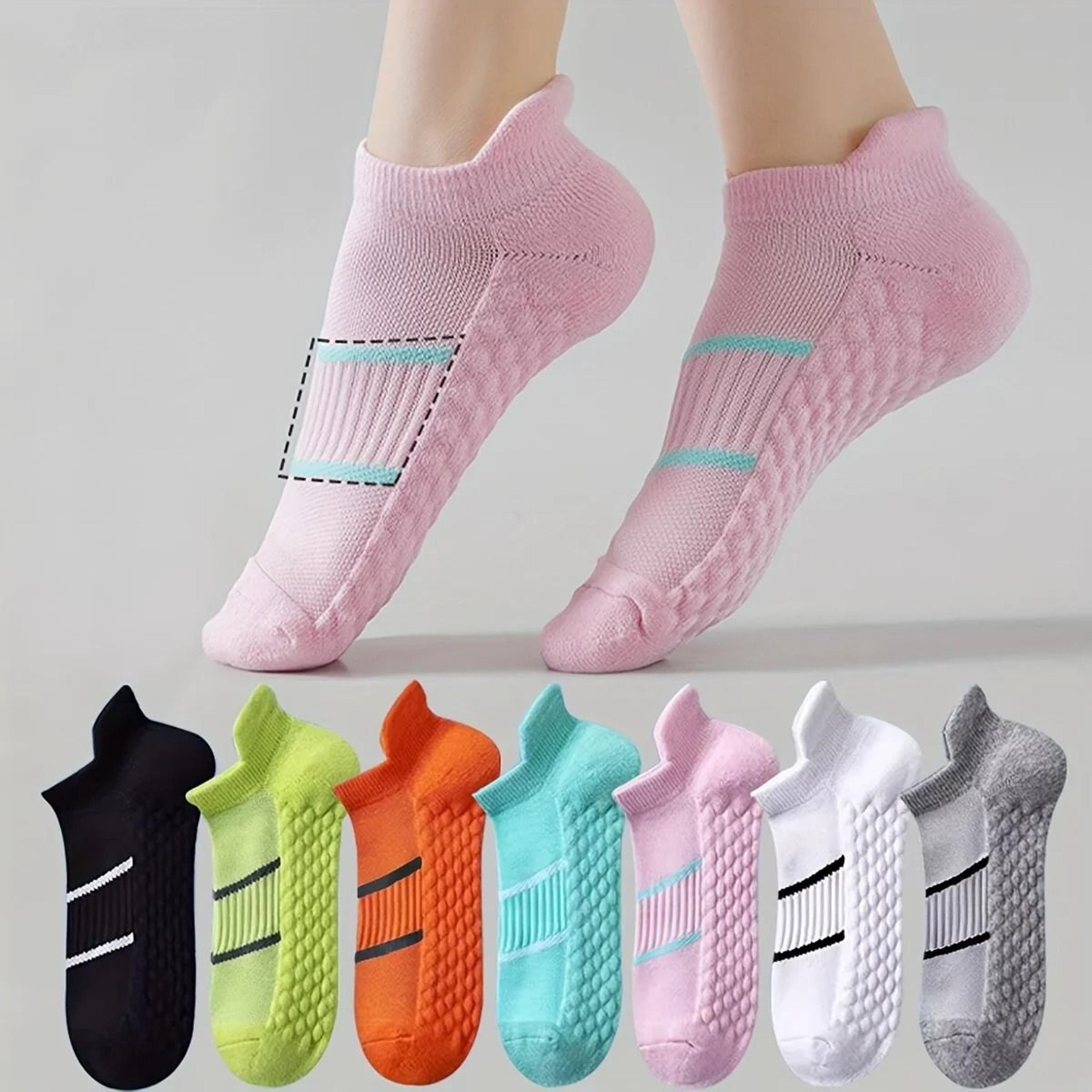 striped pattern textured short socks seven pair set for women