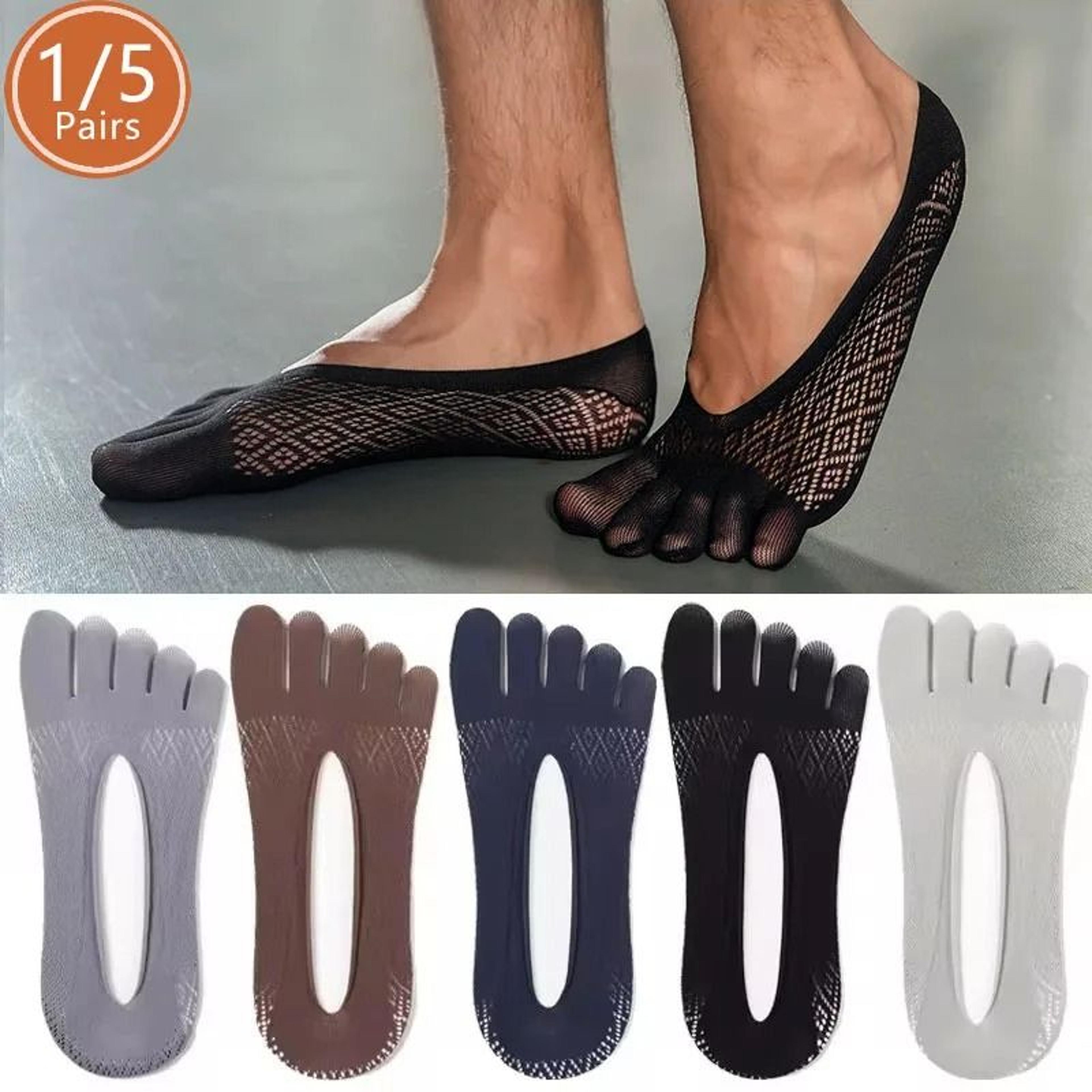 summer invisible no show five finger socks for men