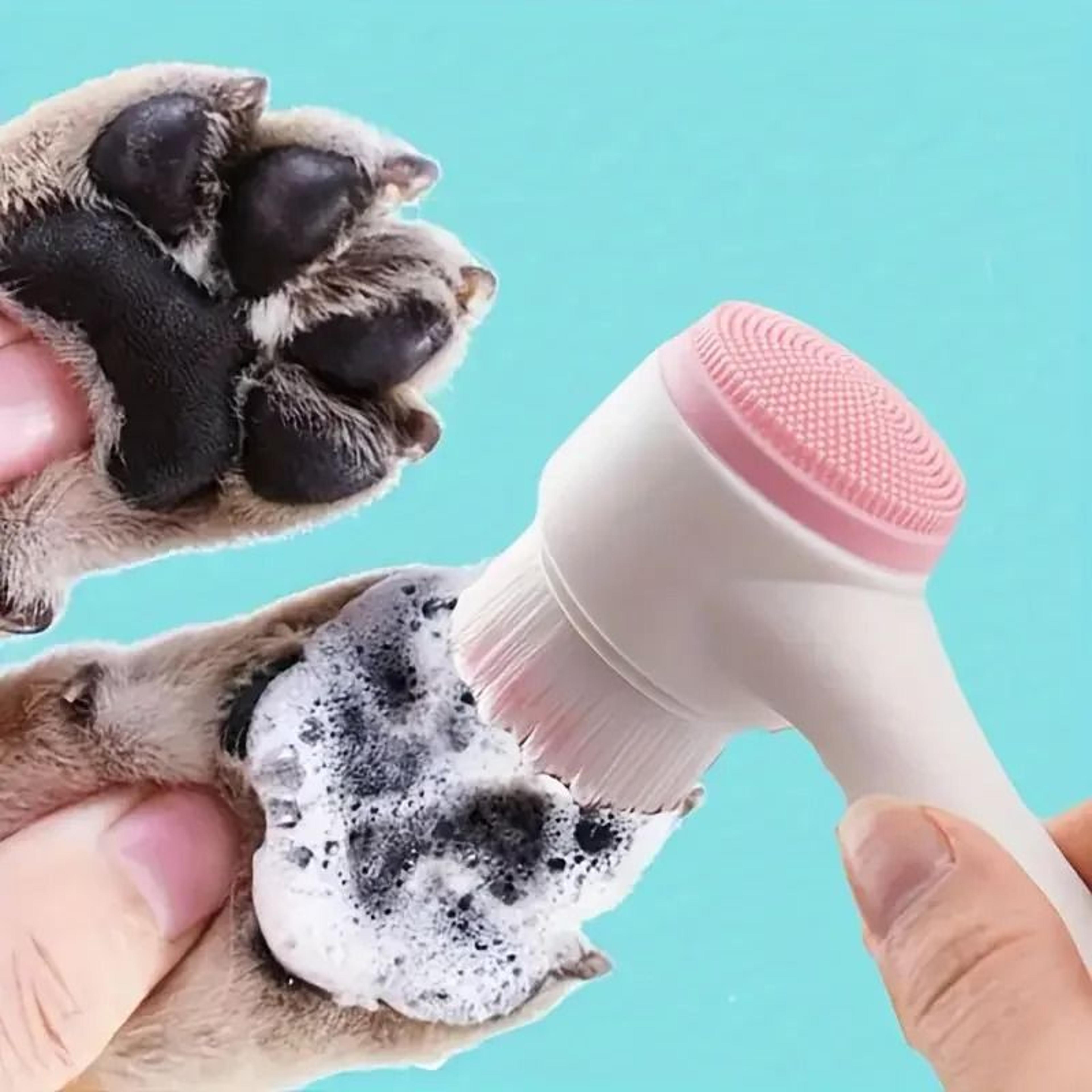 silicone pet paw cleaner and massage brush for dogs and cats