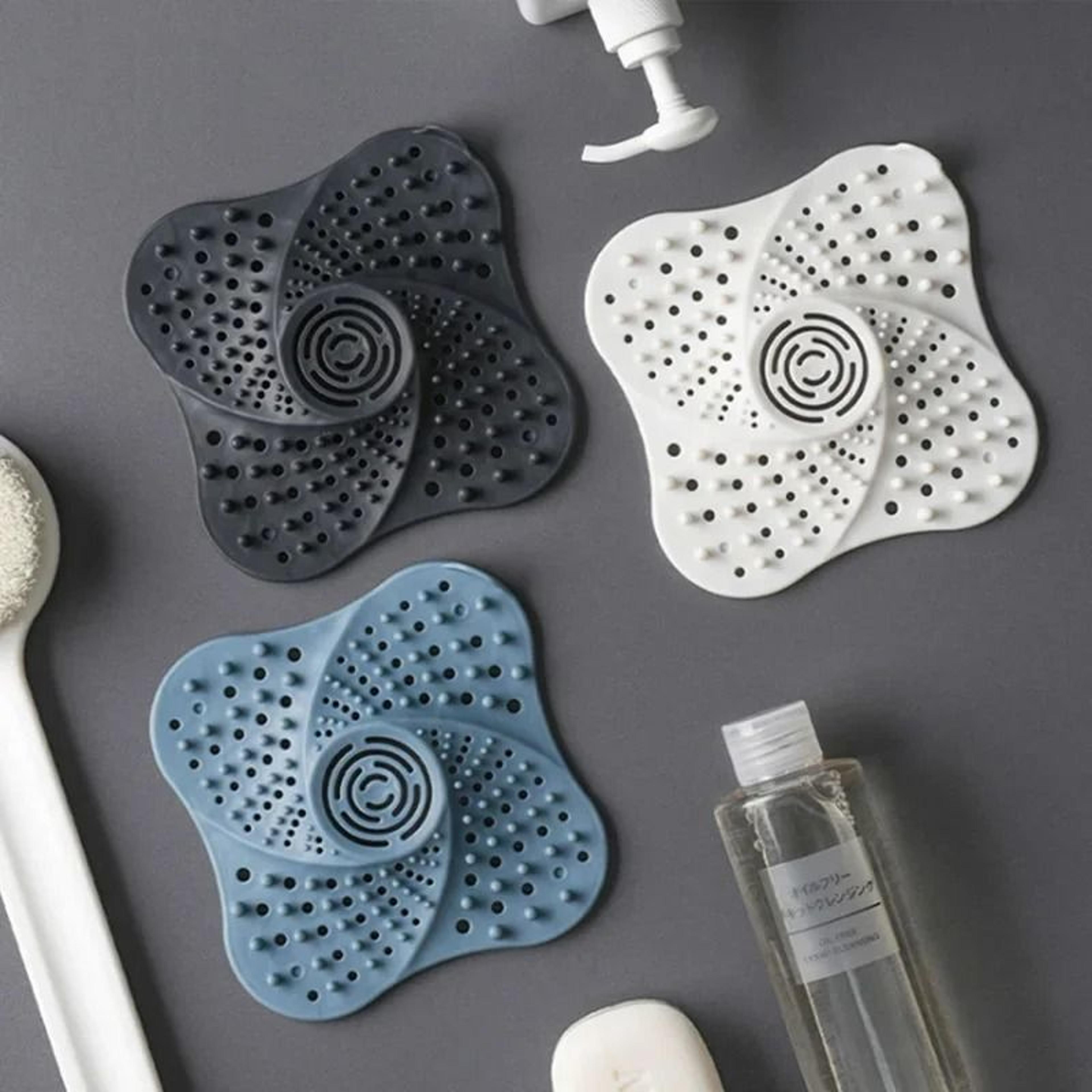silicone shower drain hair catcher with suction cups for bath and kitchen