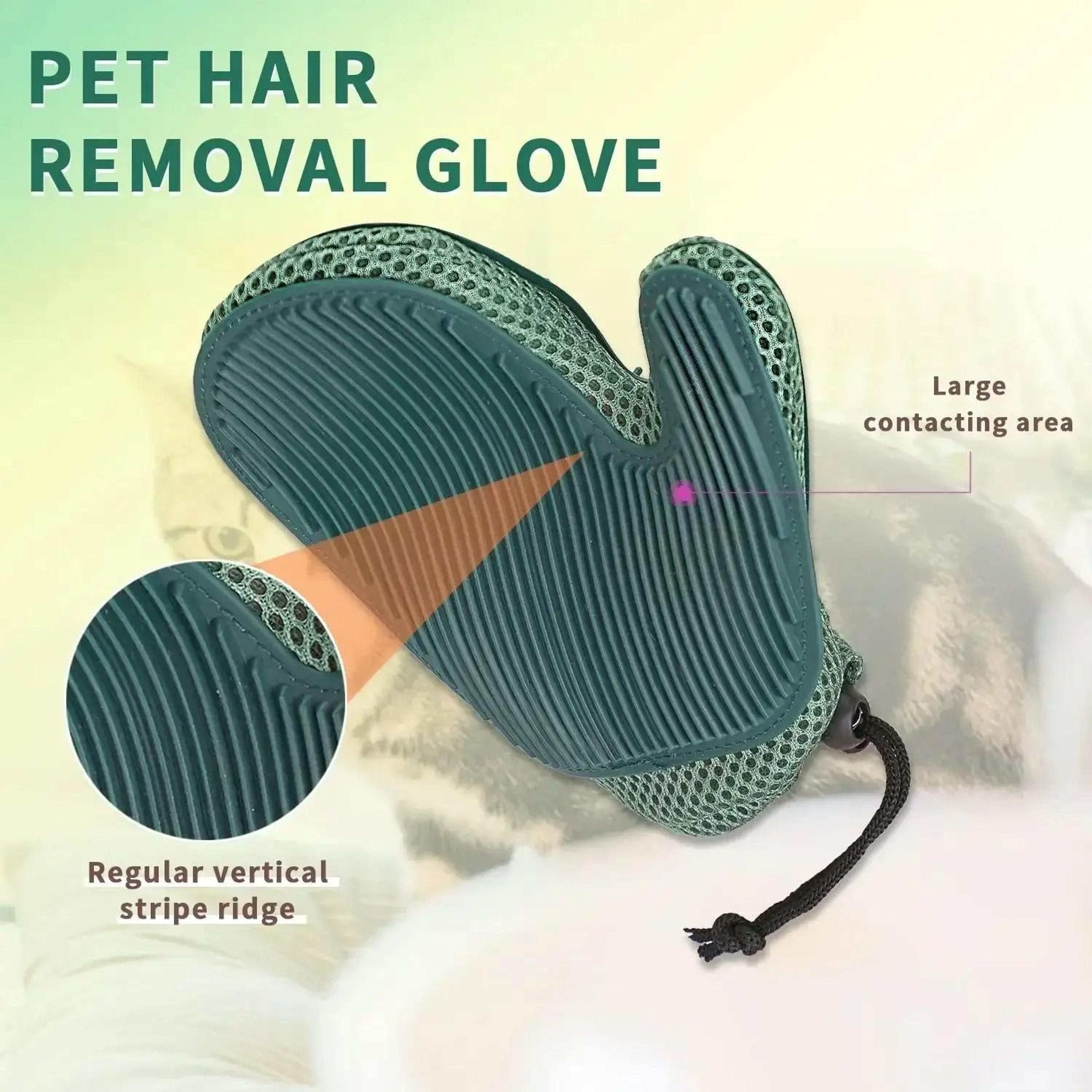 2 in 1 pet grooming and hair remover glove for cats and dogs