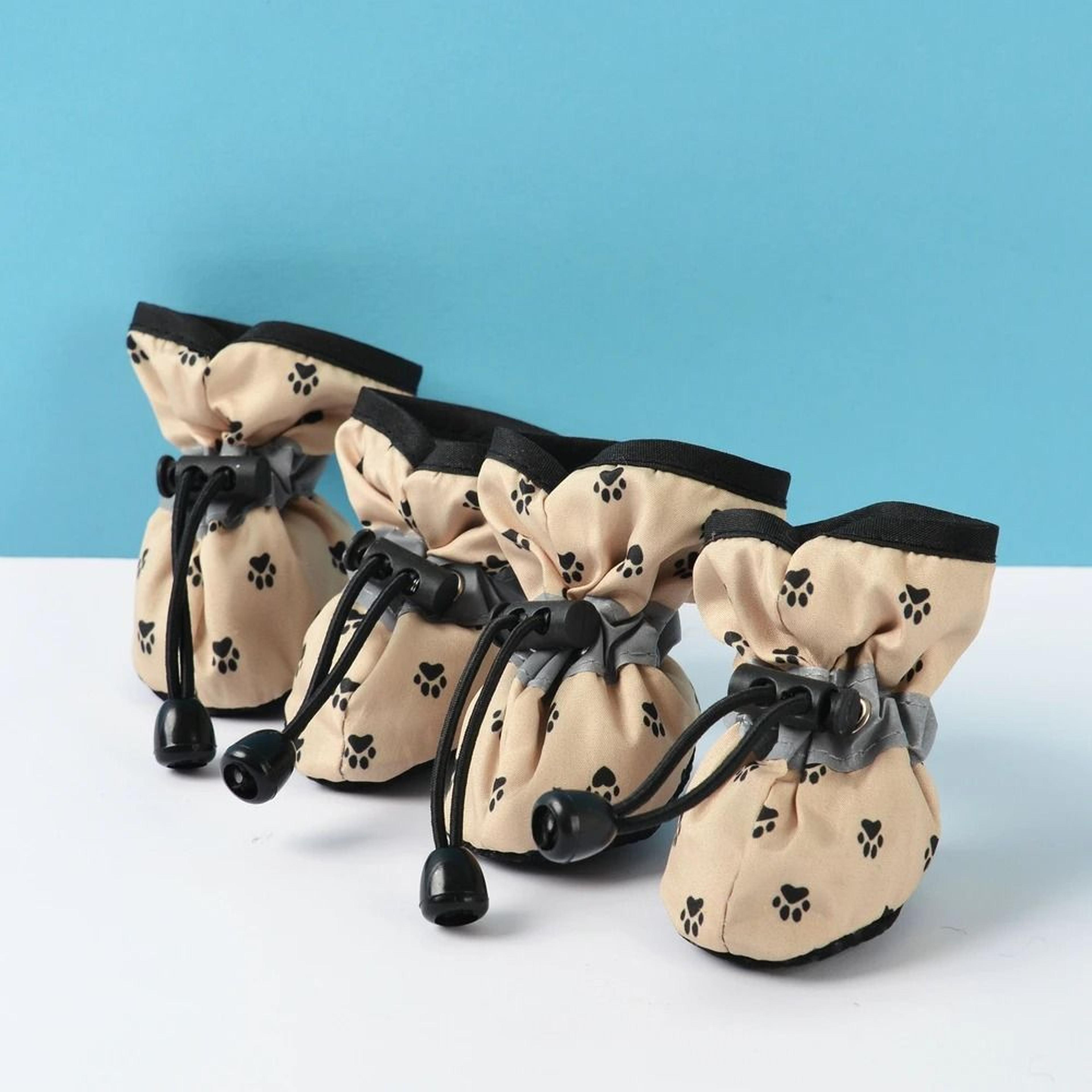 adjustable anti slip pet dog shoes four piece set