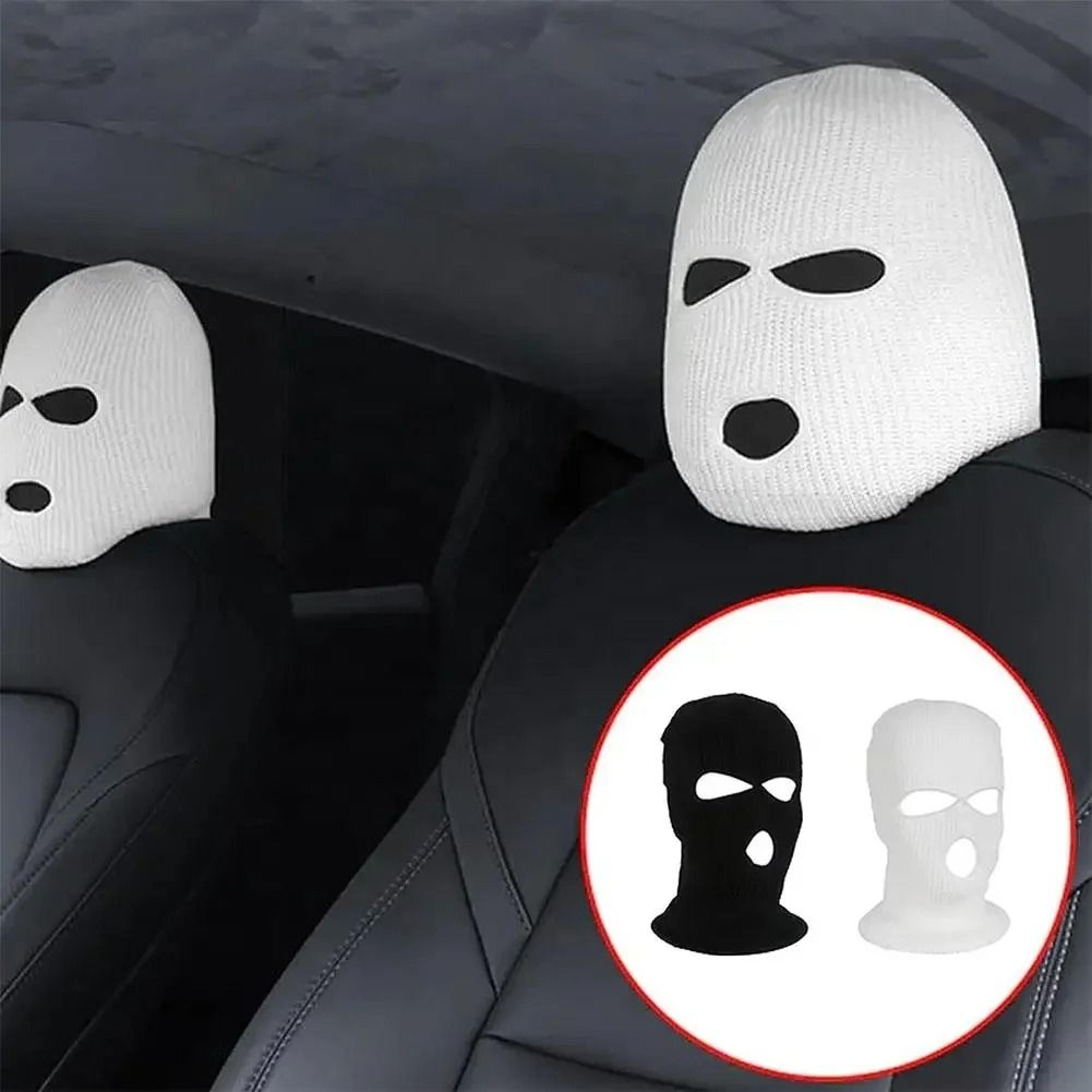 funny ski mask car seat headrest cover full face design