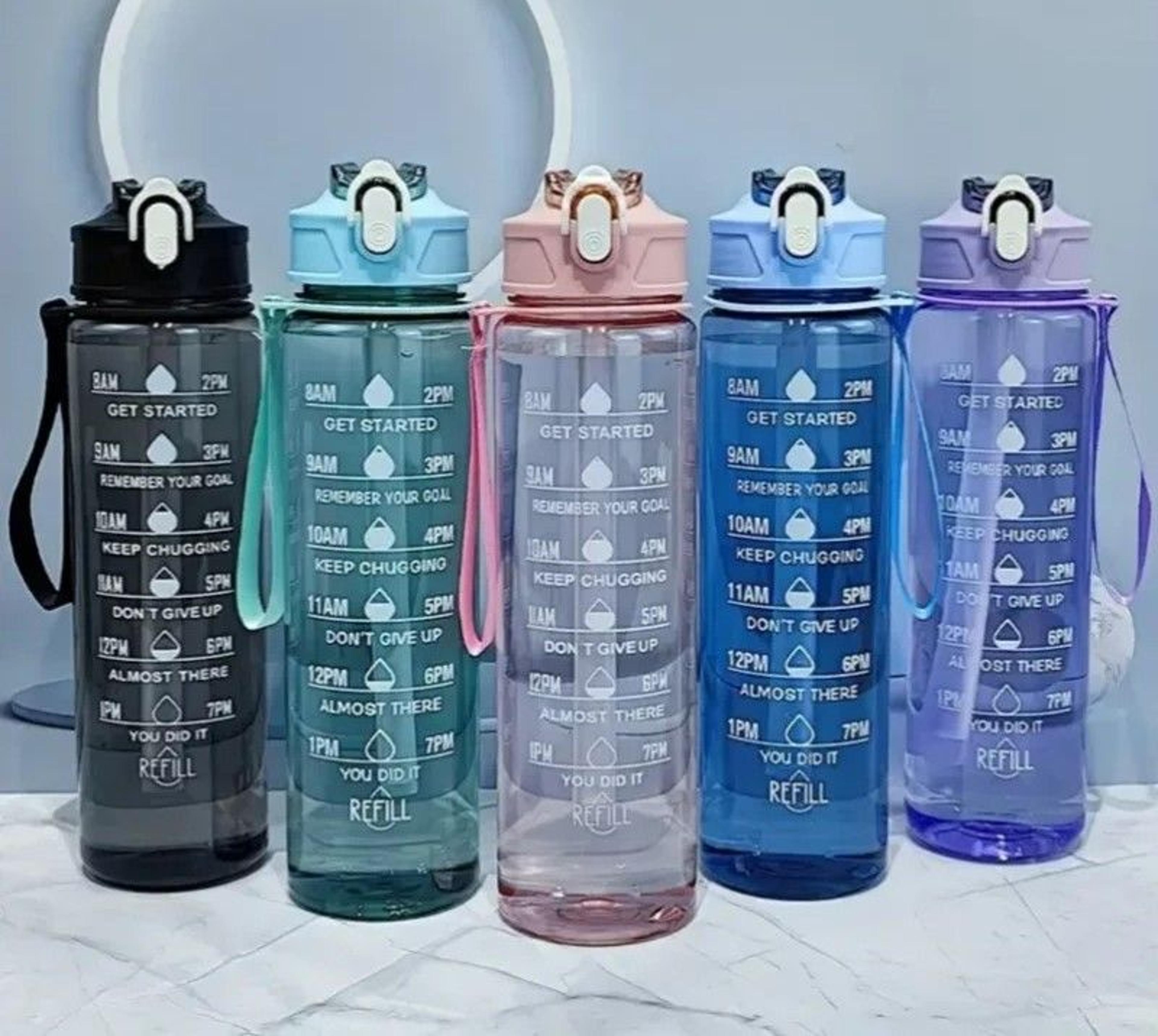 800 ml 27 oz large capacity sports water bottle leak proof plastic drinking cup with time scale