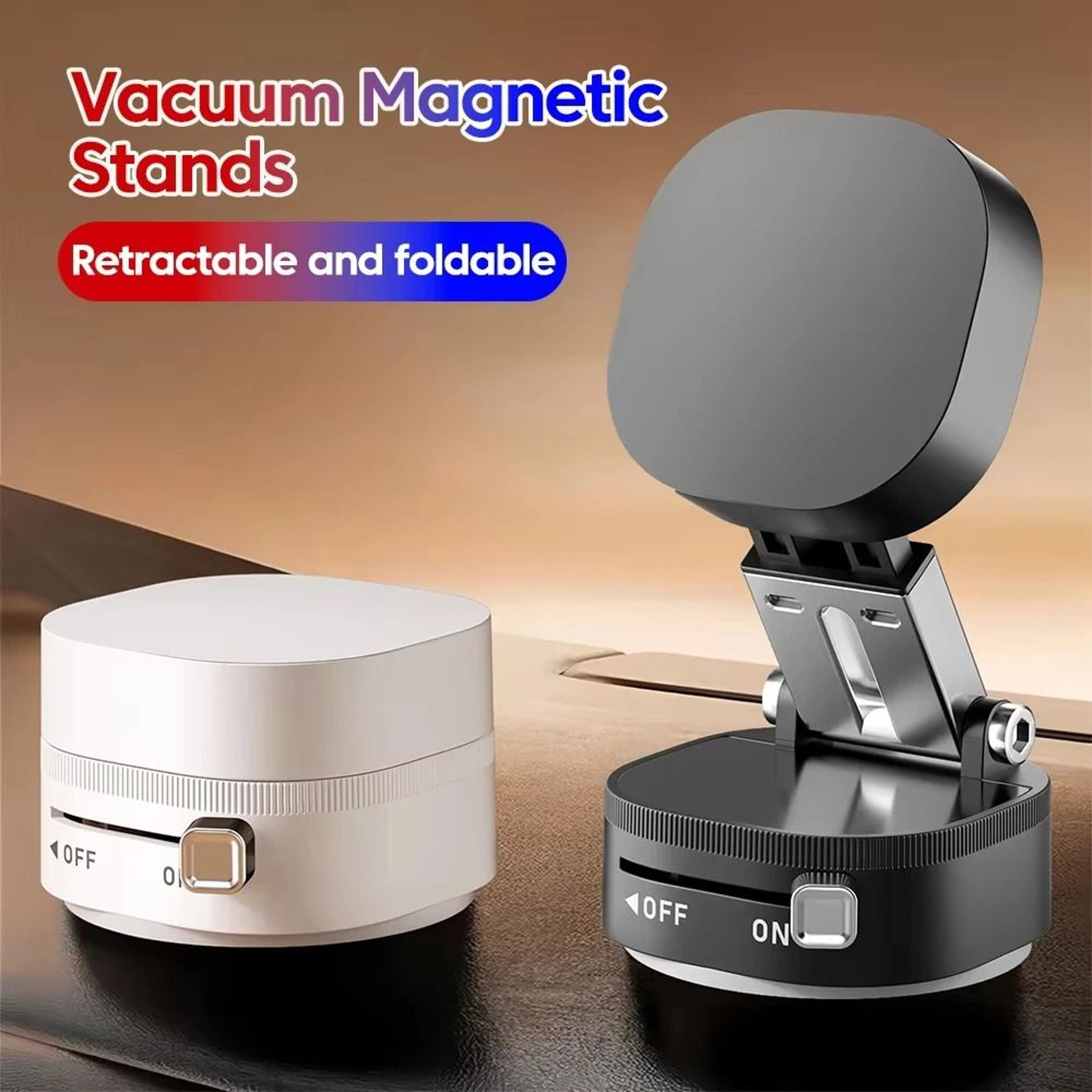 foldable vacuum magnetic phone holder for car and travel use