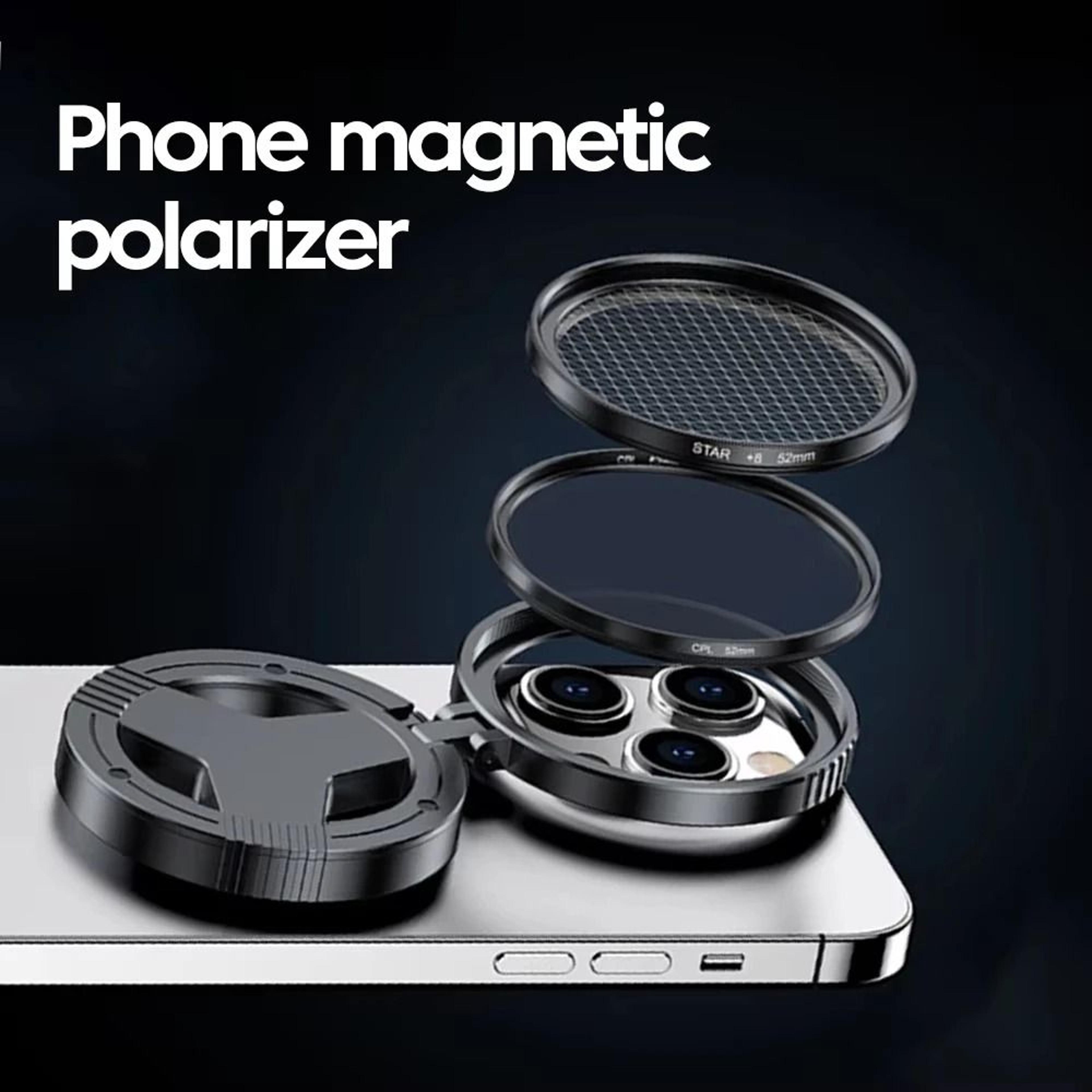 52 mm magnetic circular polarizer filter for smartphone cameras