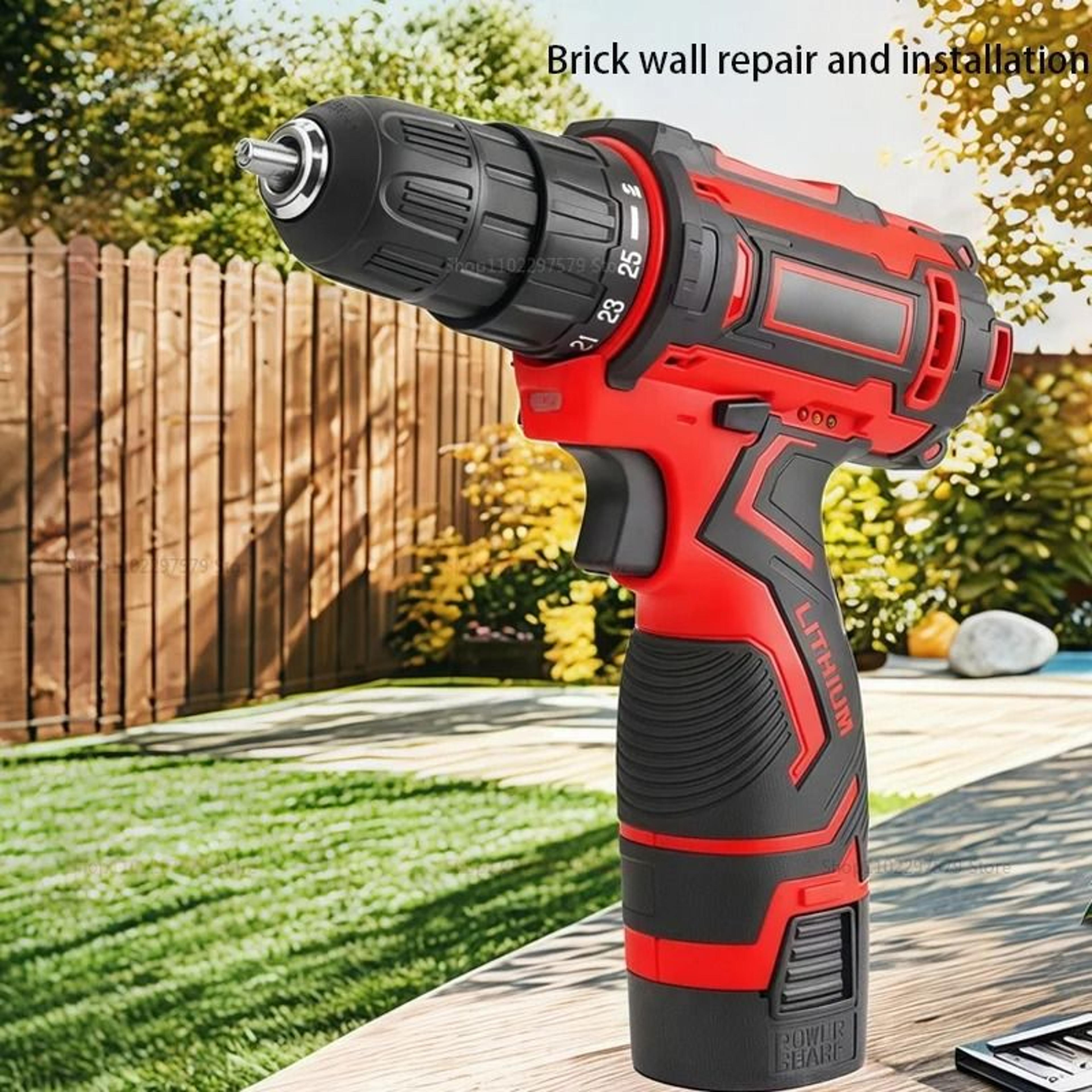 cordless lithium ion electric drill screwdriver for home and diy projects
