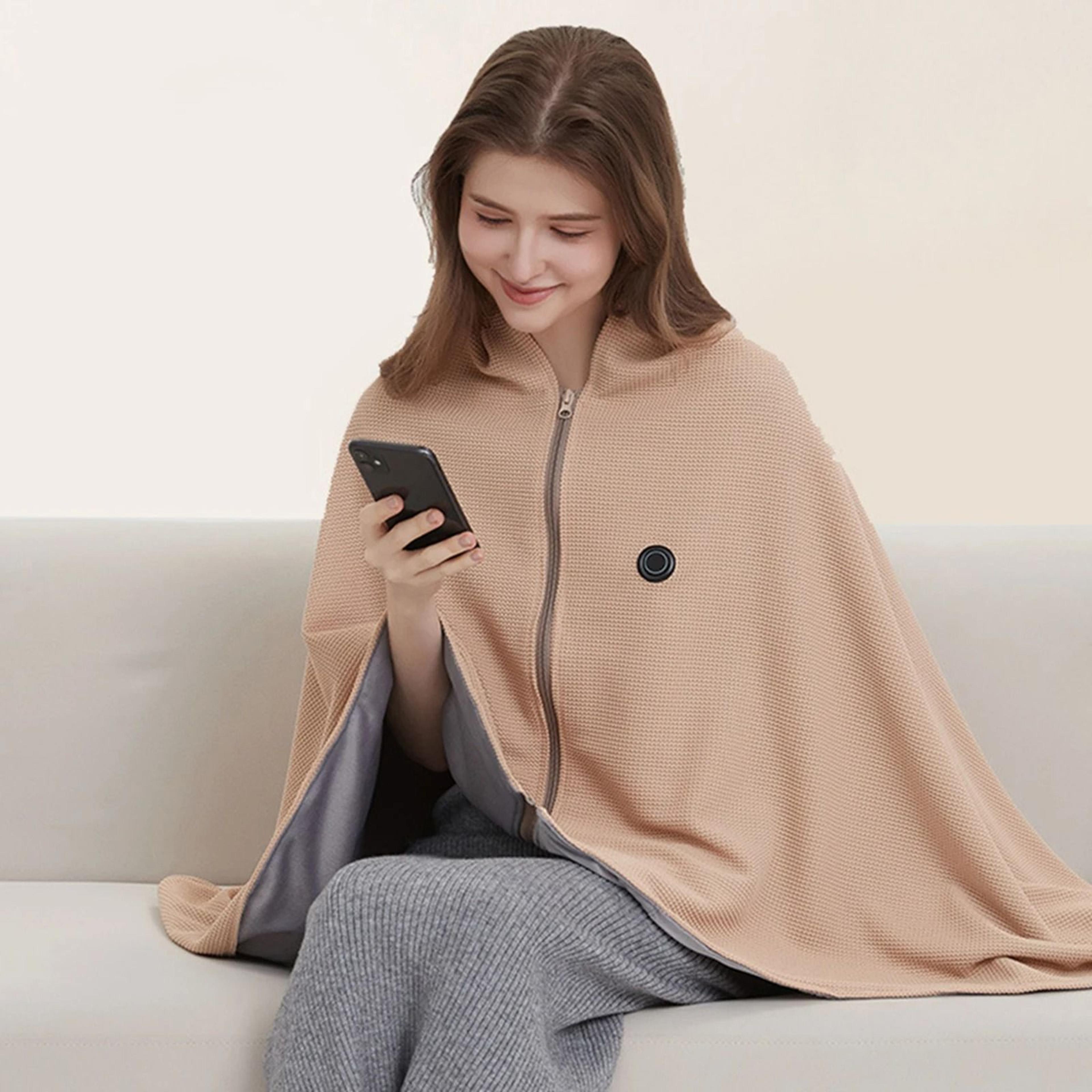 usb heated shawl blanket soft warming wrap for travel work and home