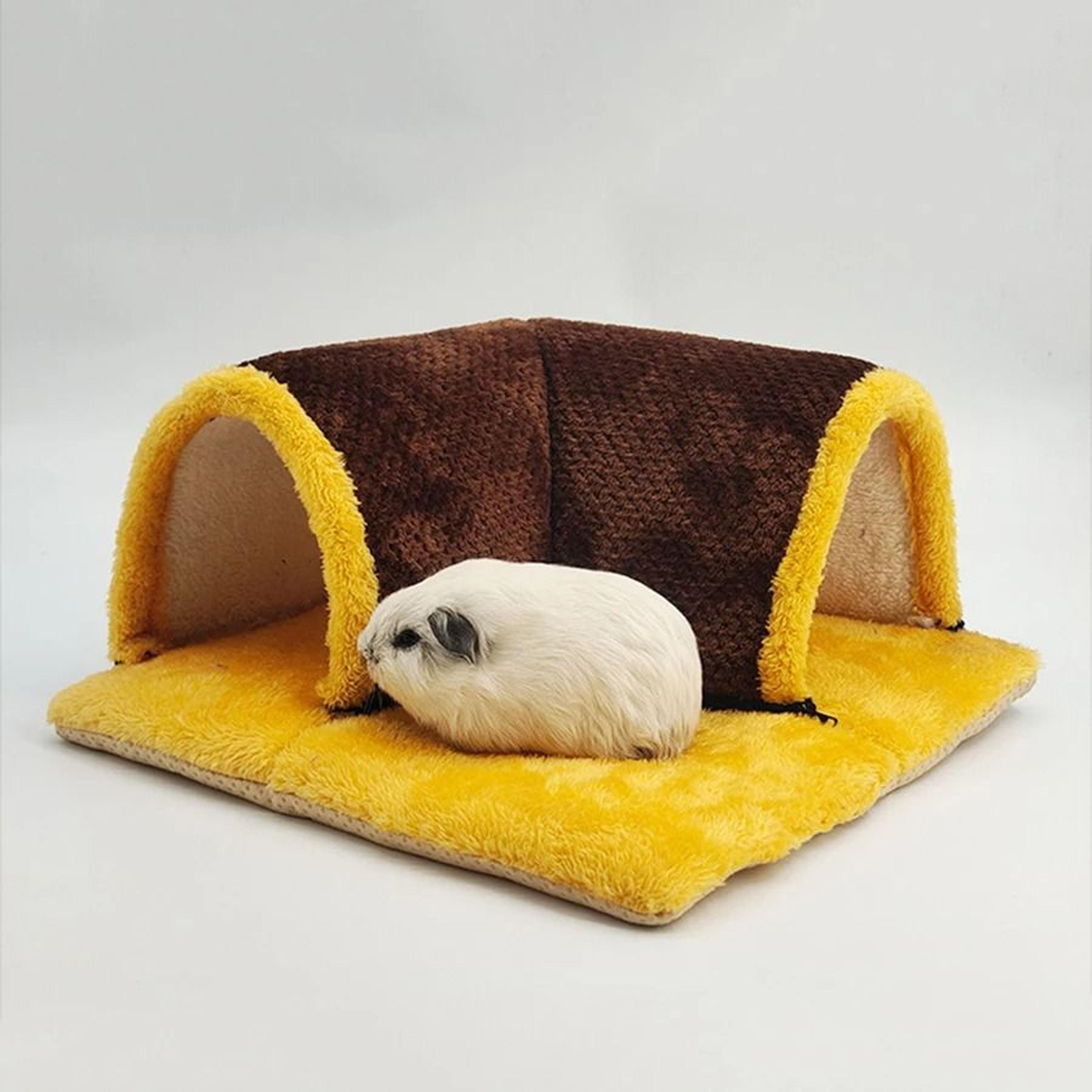 warm guinea pig tunnel bed soft fleece hideout tube for small pets