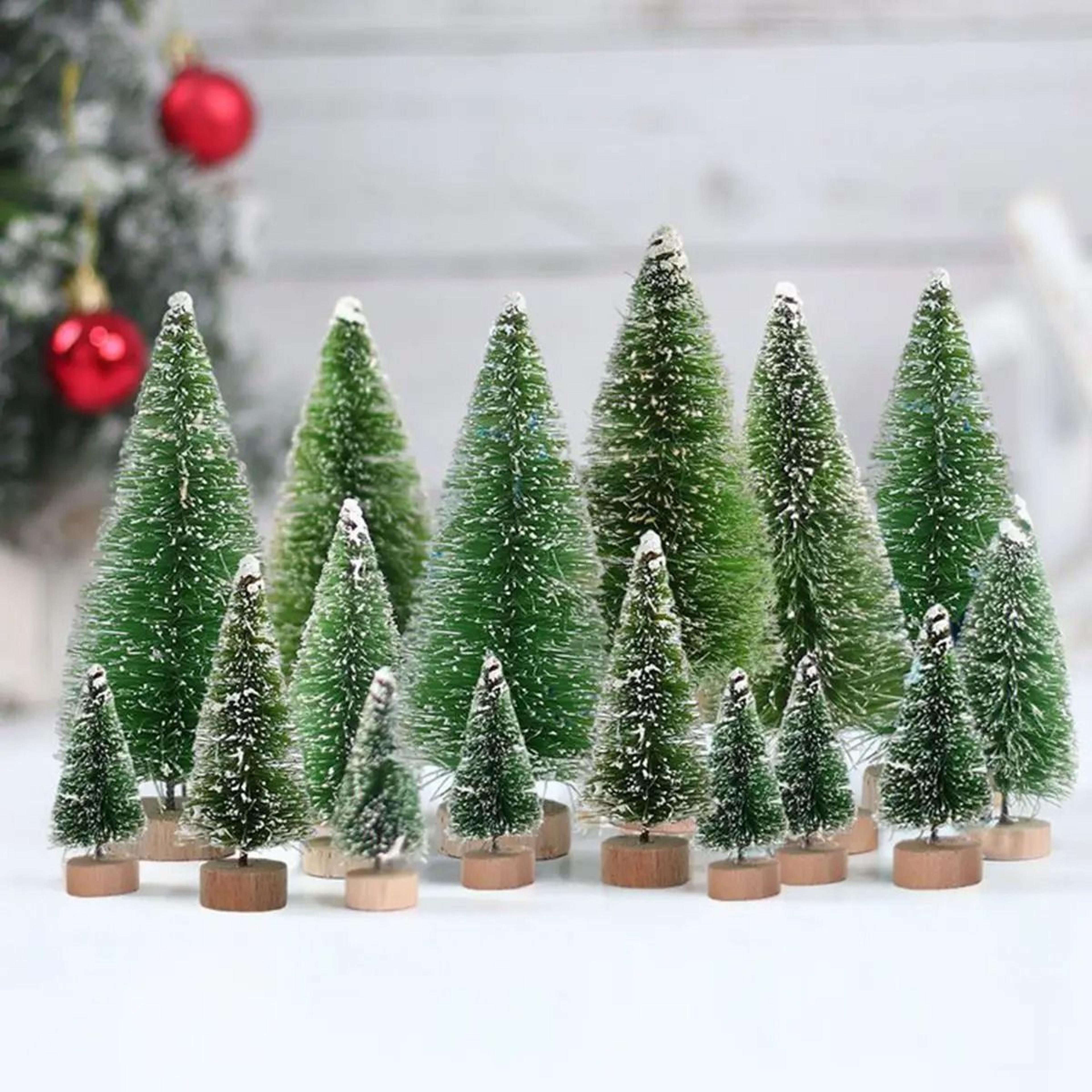 mini sisal bottle brush christmas tree tabletop ornament