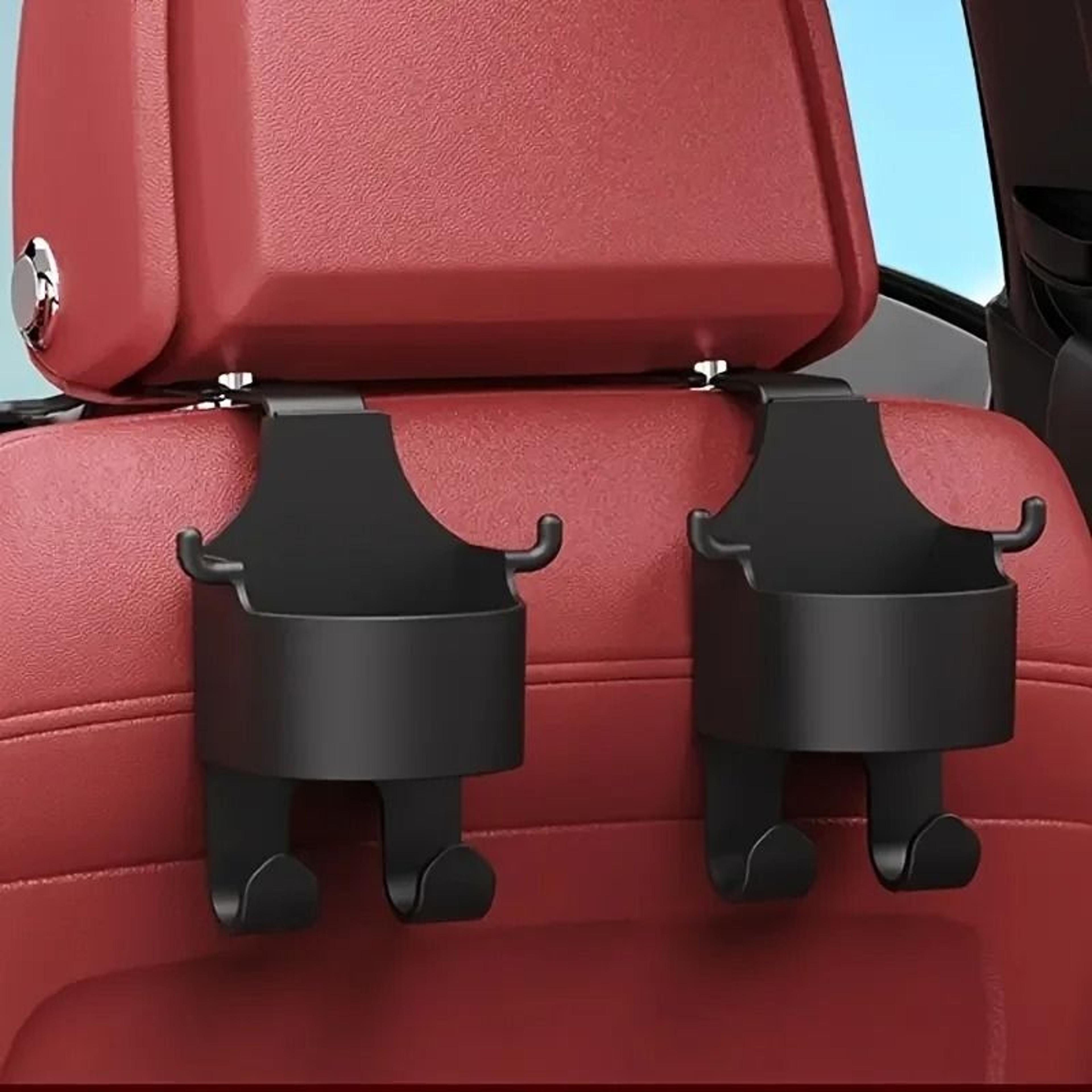 multifunctional car seat back storage rack with hooks cup holder and storage box