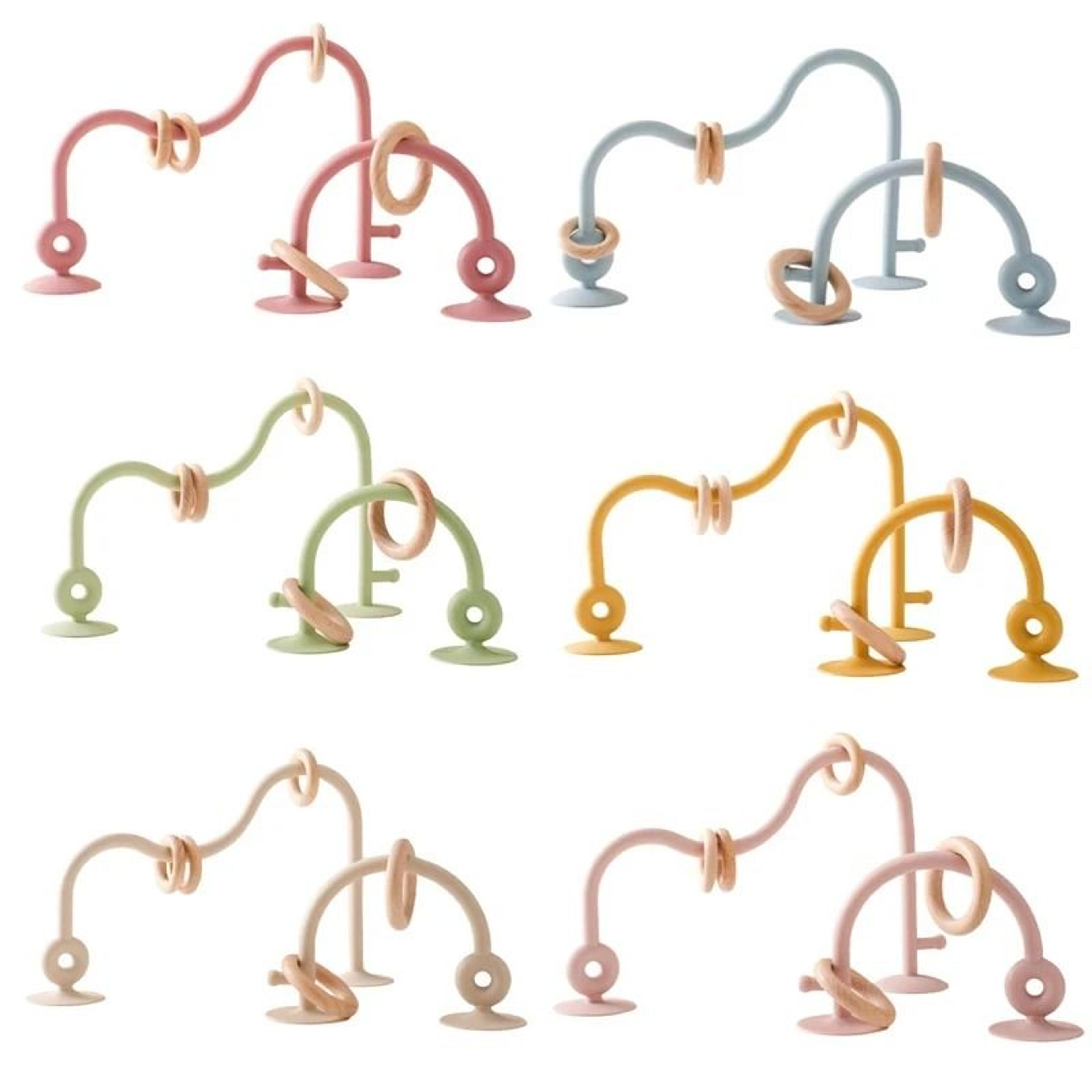 silicone montessori educational teether and track maze baby toy