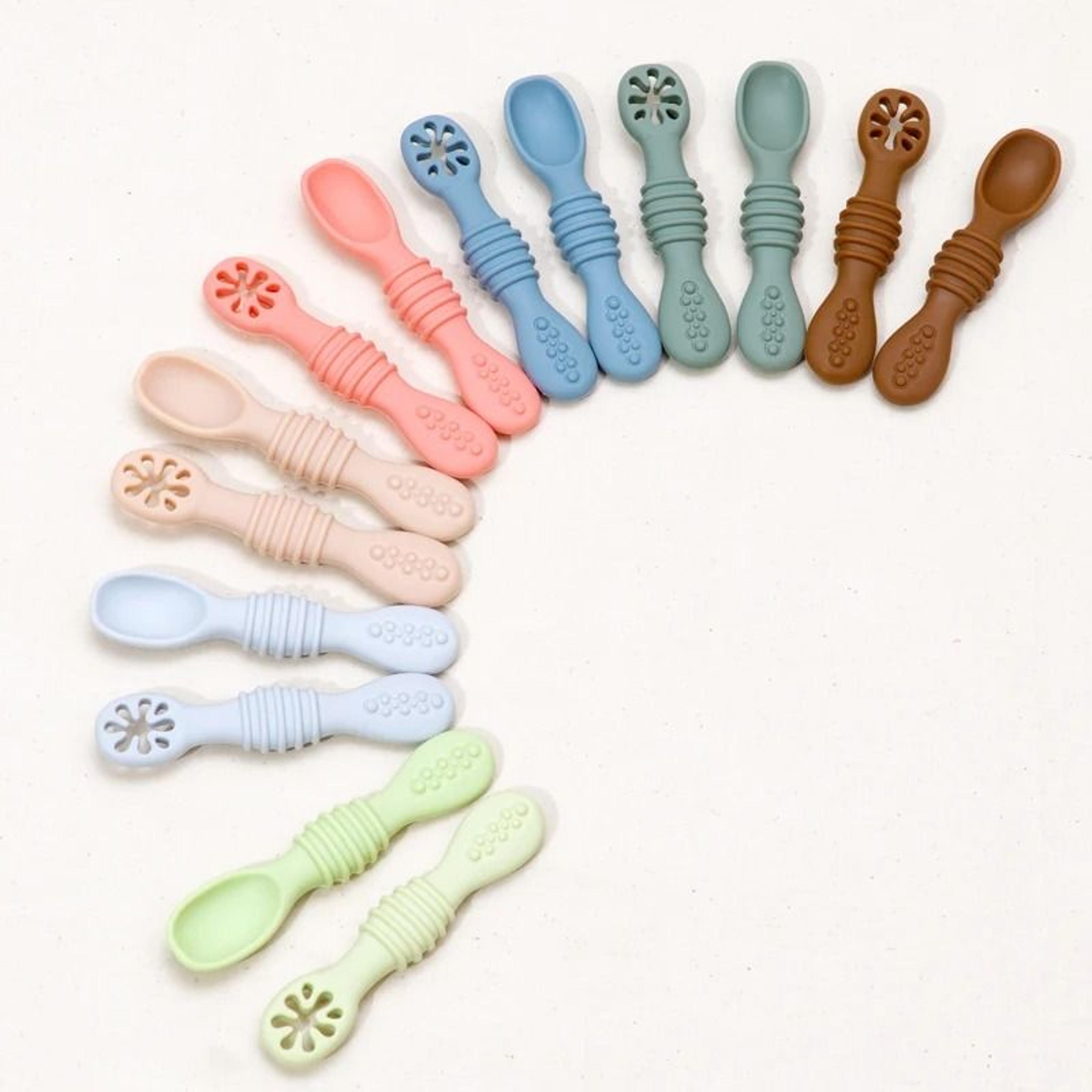 food grade silicone baby spoon and fork training set