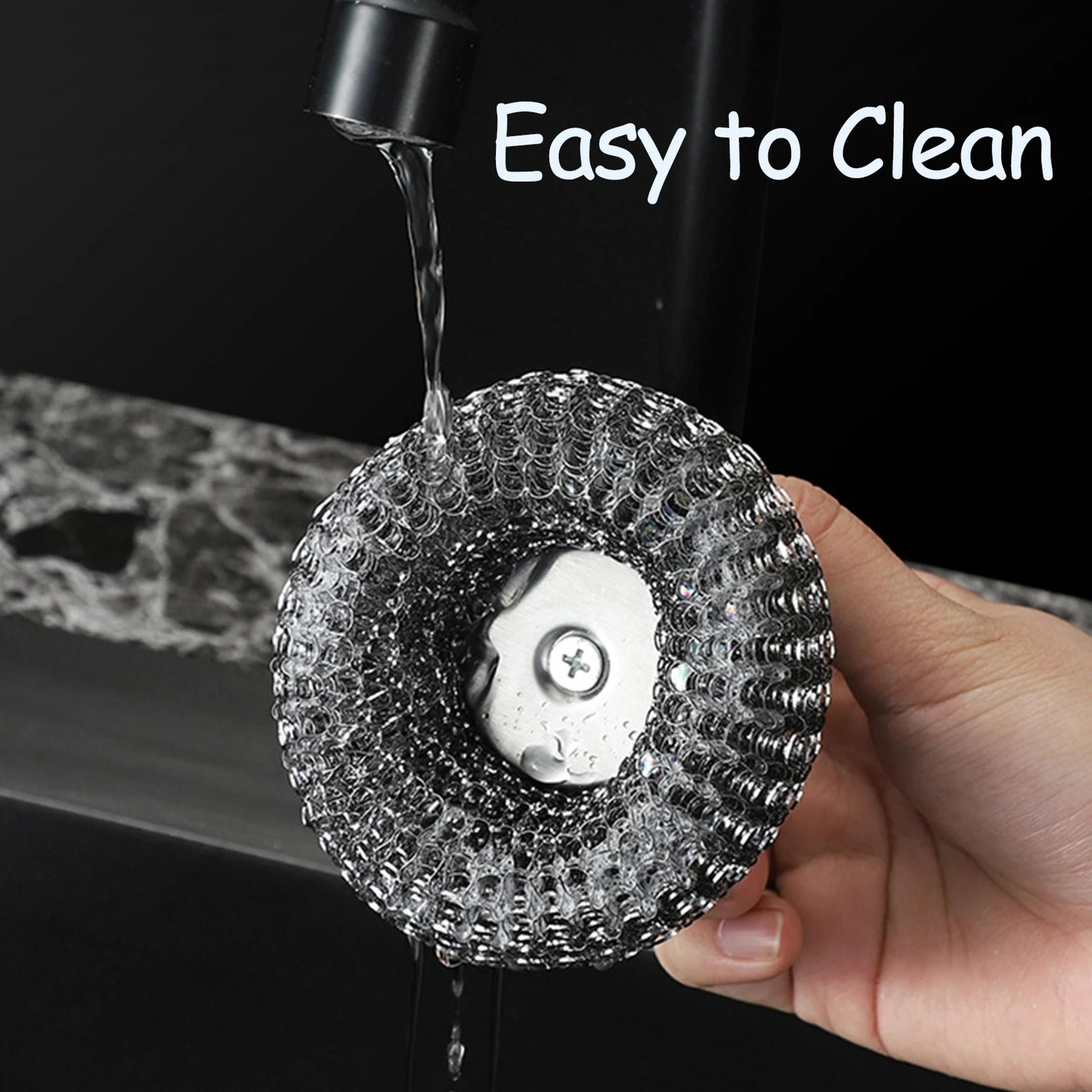 steel wool scrubber with handle