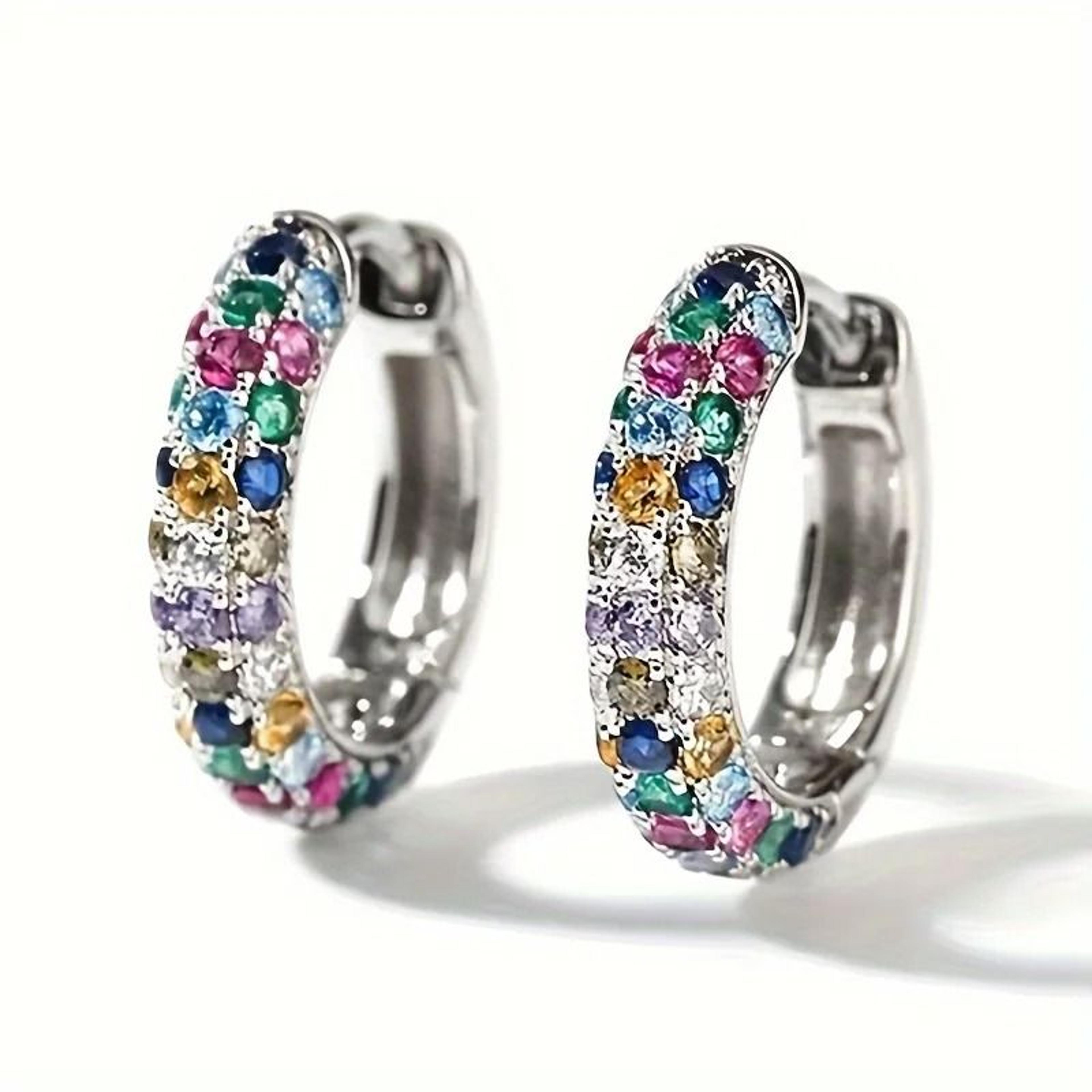 trendy colorful hoop earrings set