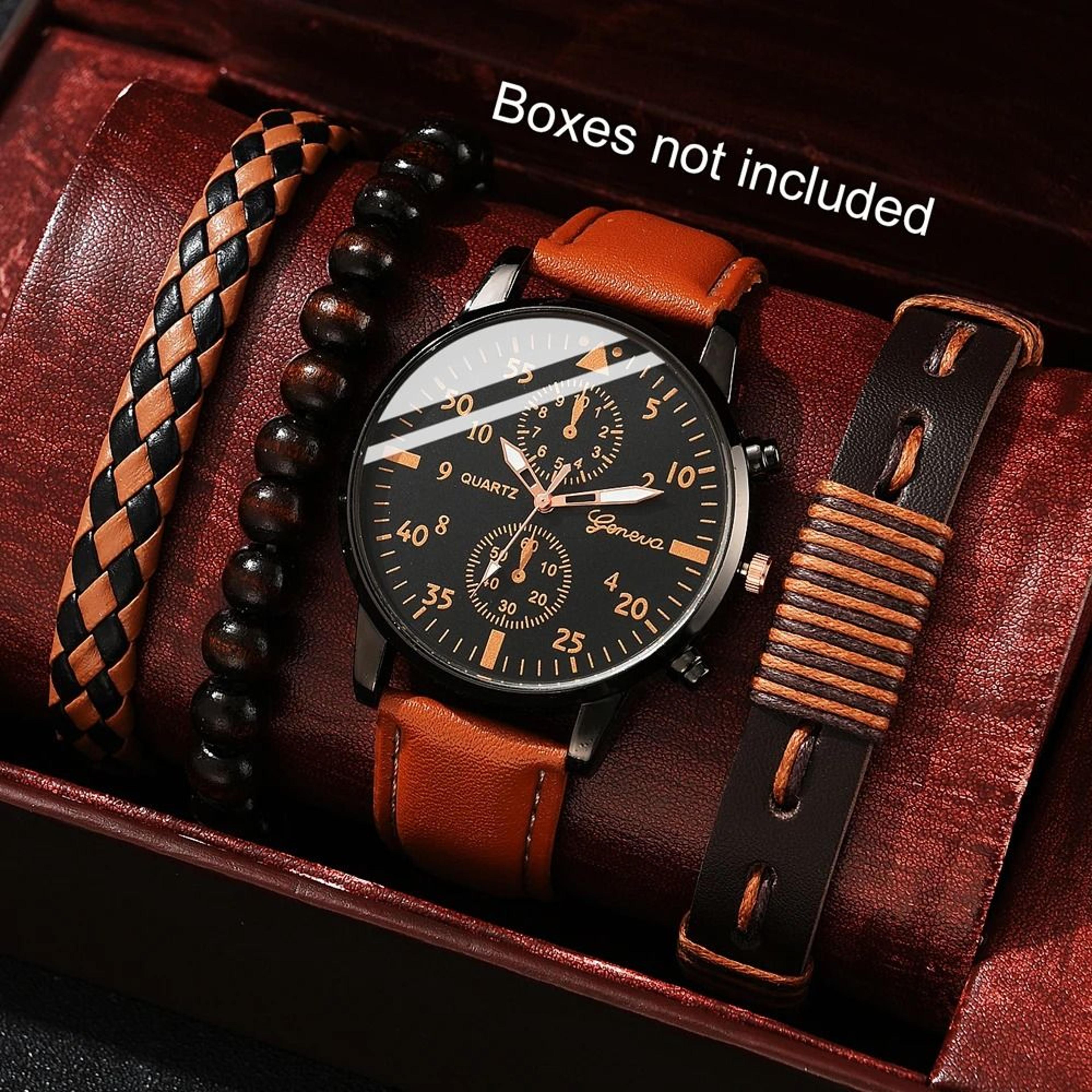 modern mens watch and bracelet set
