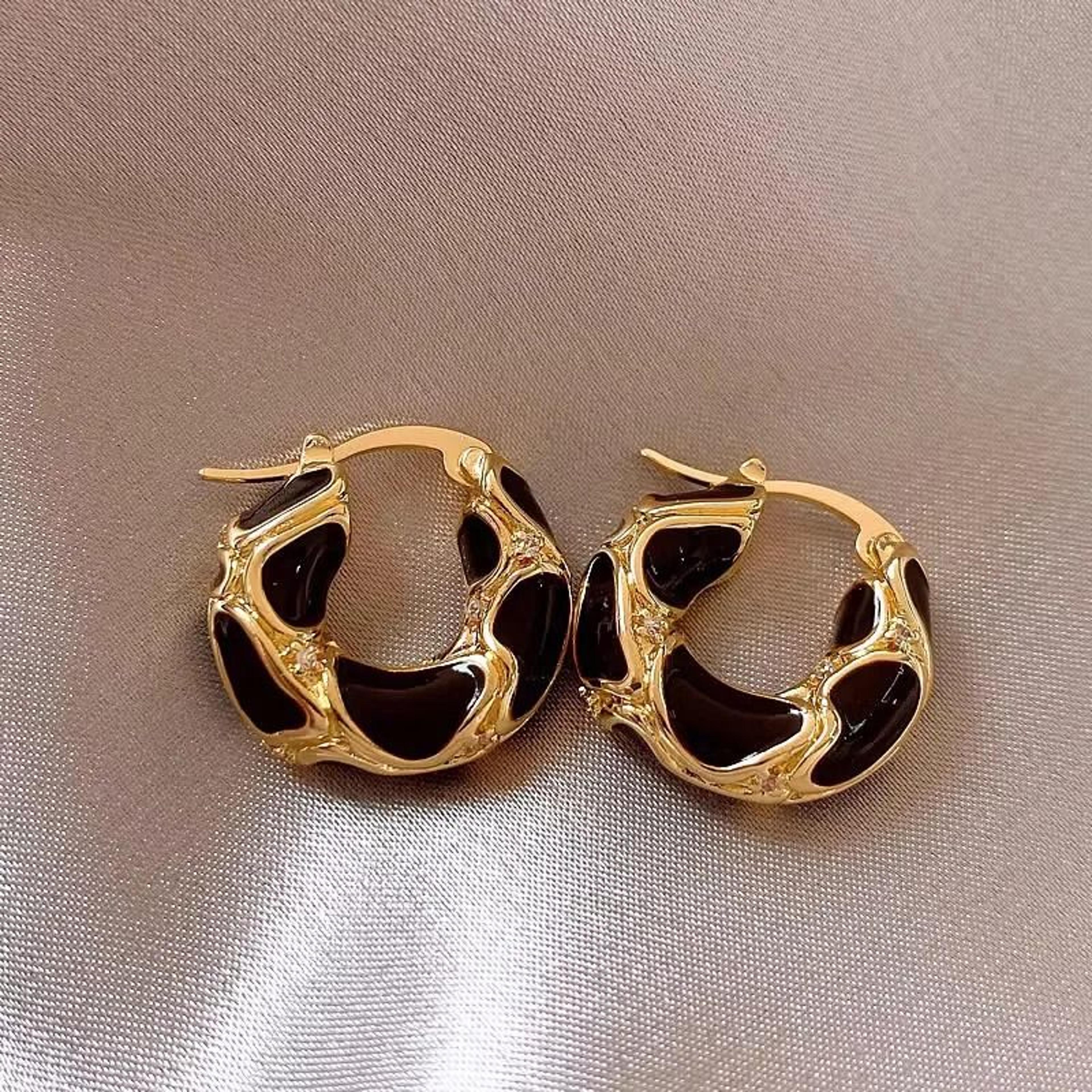 elegant crystal hoop earrings